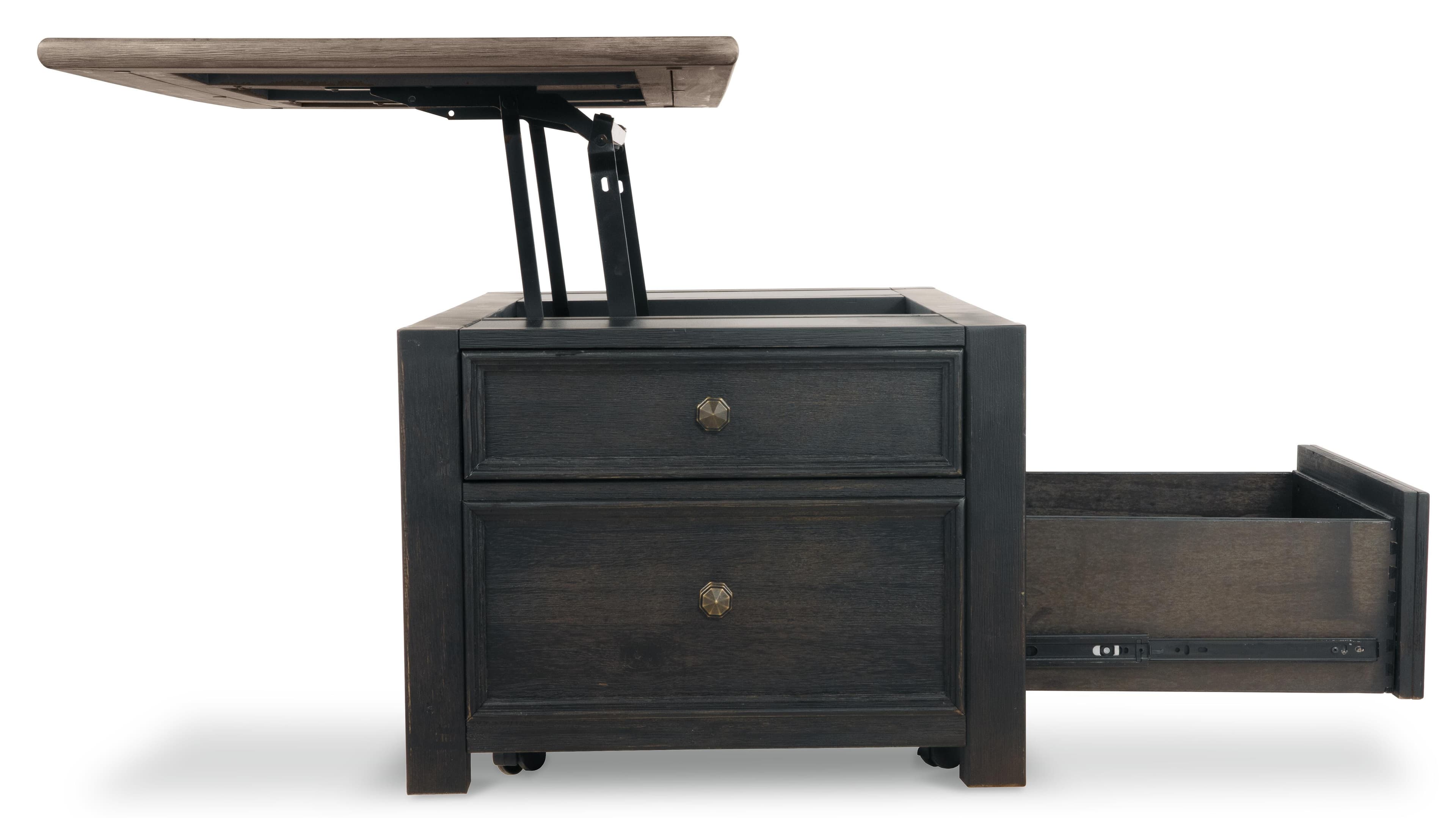 Tyler Creek Coffee Table with Lift Top — Brown/Beige — view 6