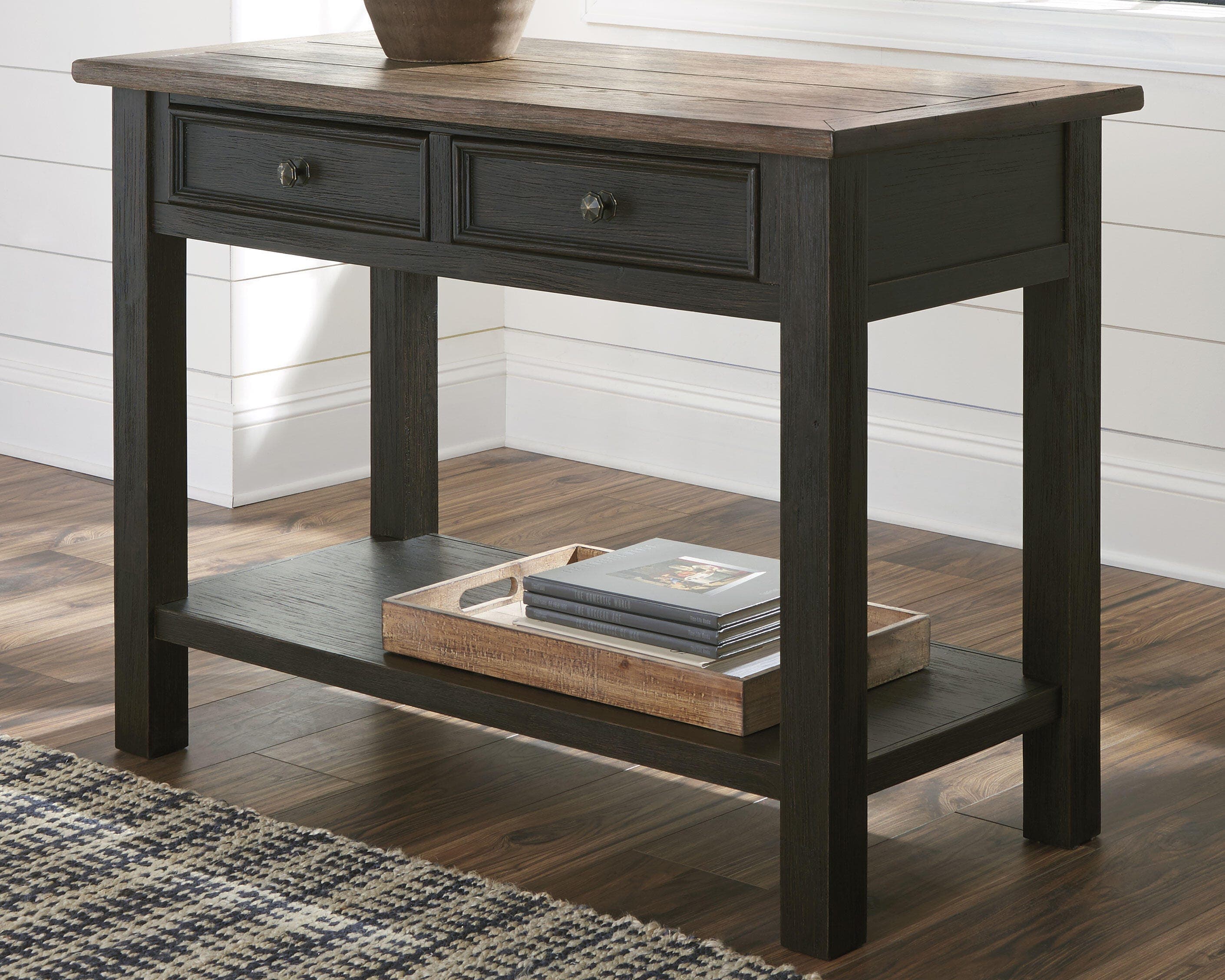 Tyler Creek Sofa/Console Table — Brown/Beige — view 2