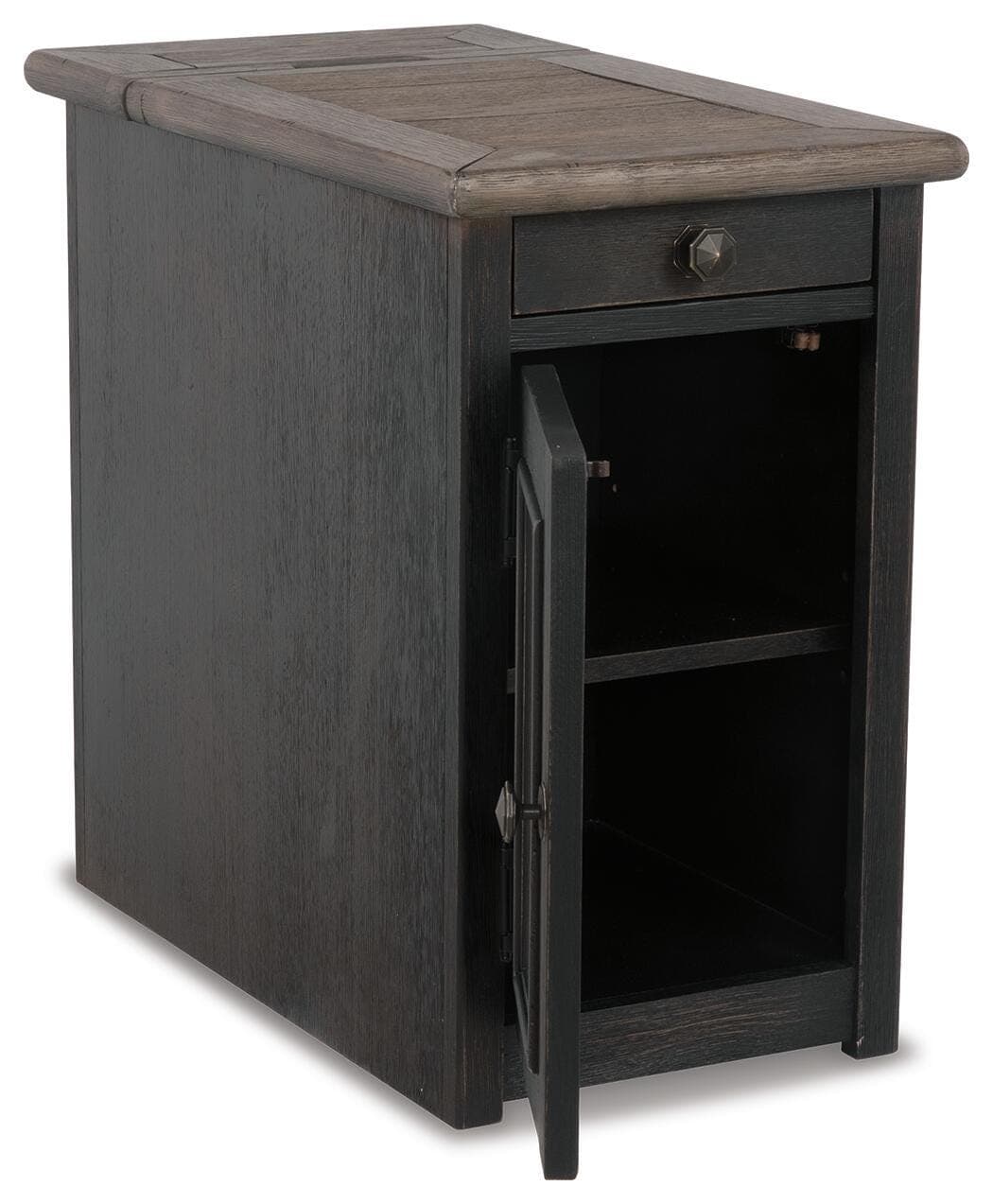 Tyler Creek Chairside End Table with USB Ports & Outlets — Brown/Beige — view 5