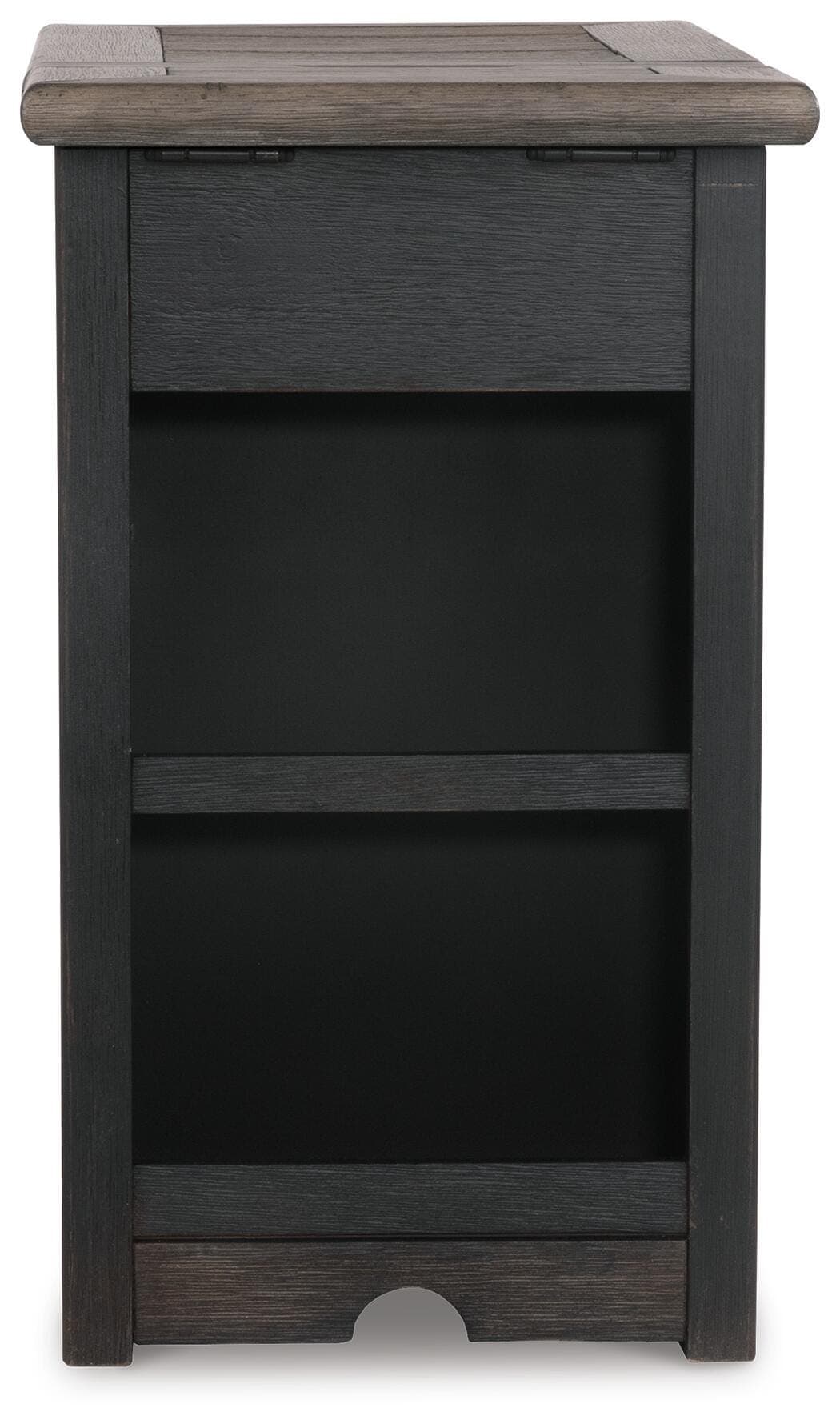 Tyler Creek Chairside End Table with USB Ports & Outlets — Brown/Beige — view 7