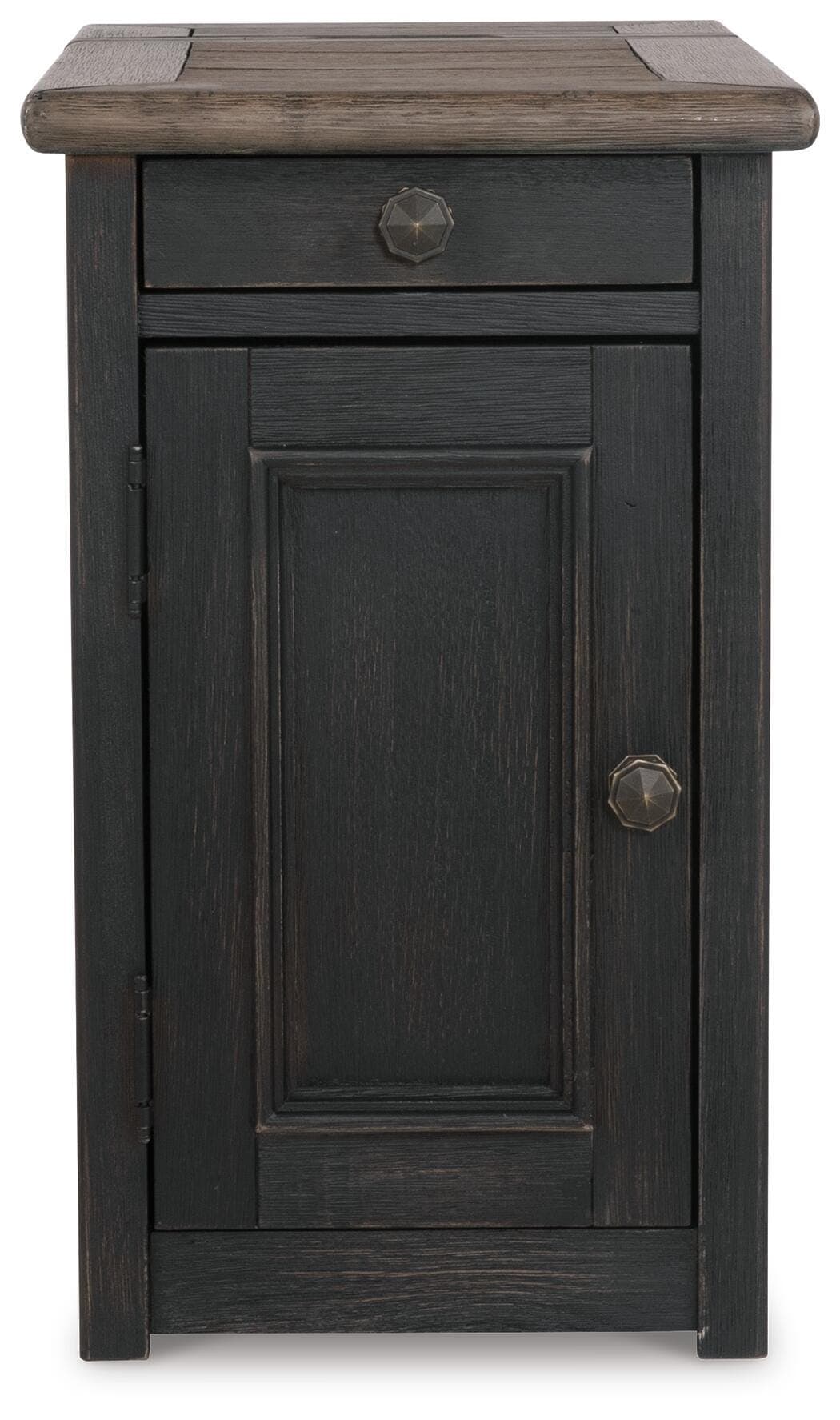 Tyler Creek Chairside End Table with USB Ports & Outlets — Brown/Beige — view 6
