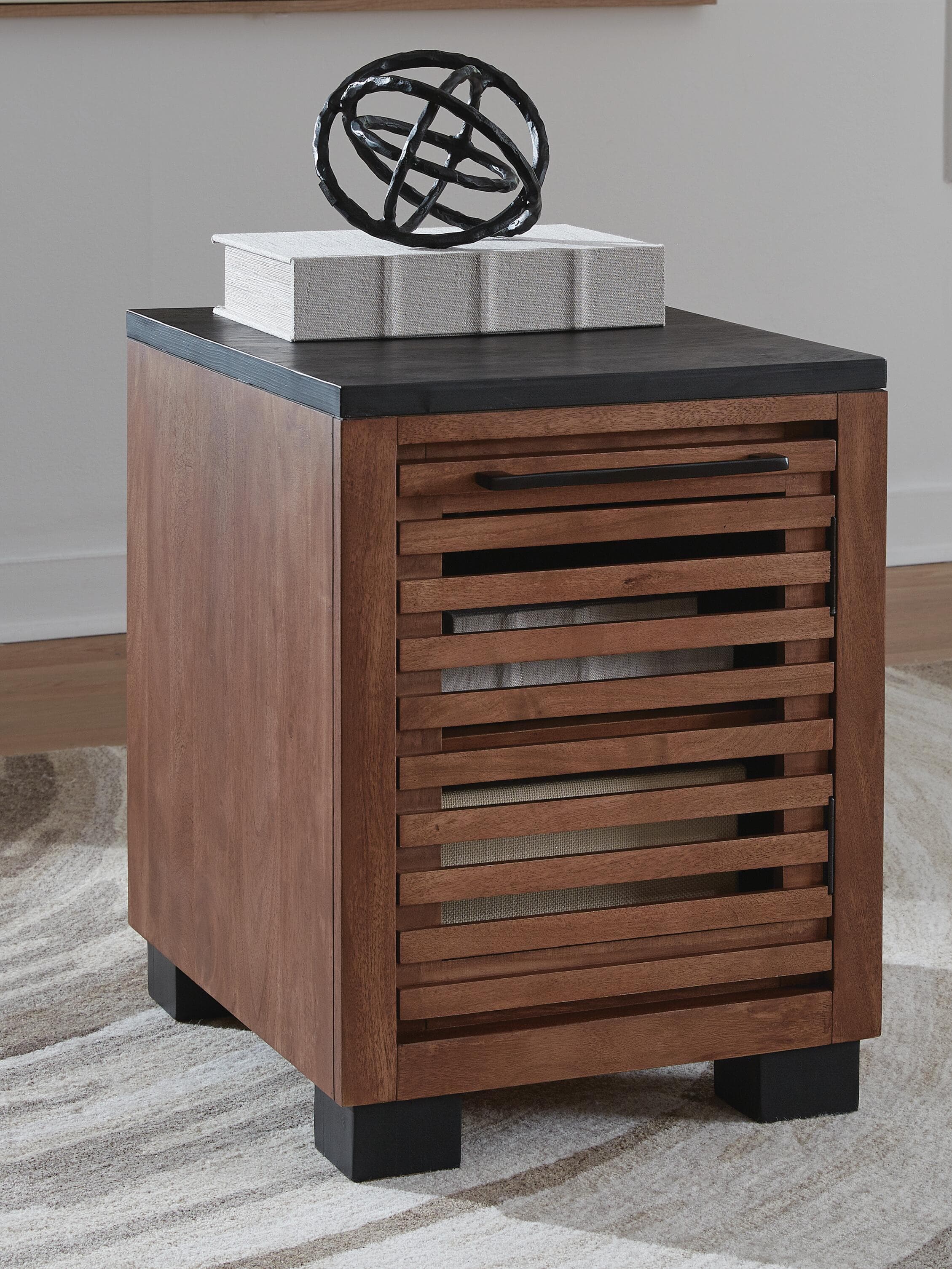 Kallari Chairside End Table — Black/Gray & Brown/Beige — view 2