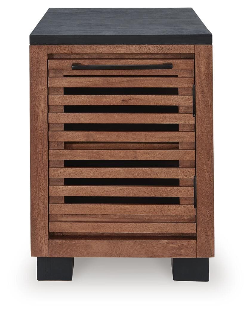 Kallari Chairside End Table — Black/Gray & Brown/Beige — view 4