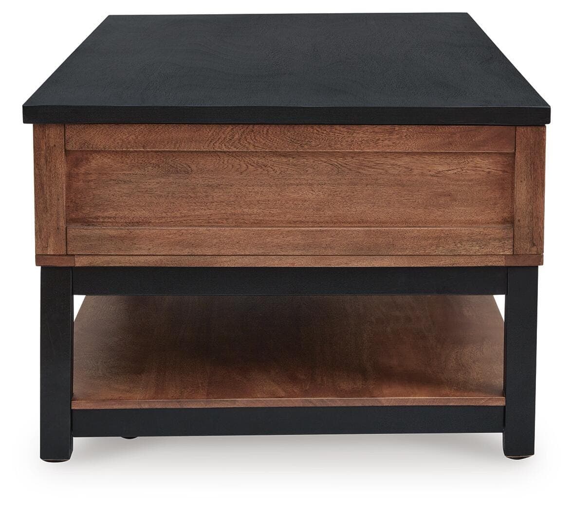 Kallari Lift-Top Coffee Table — Black/Gray & Brown/Beige — view 5