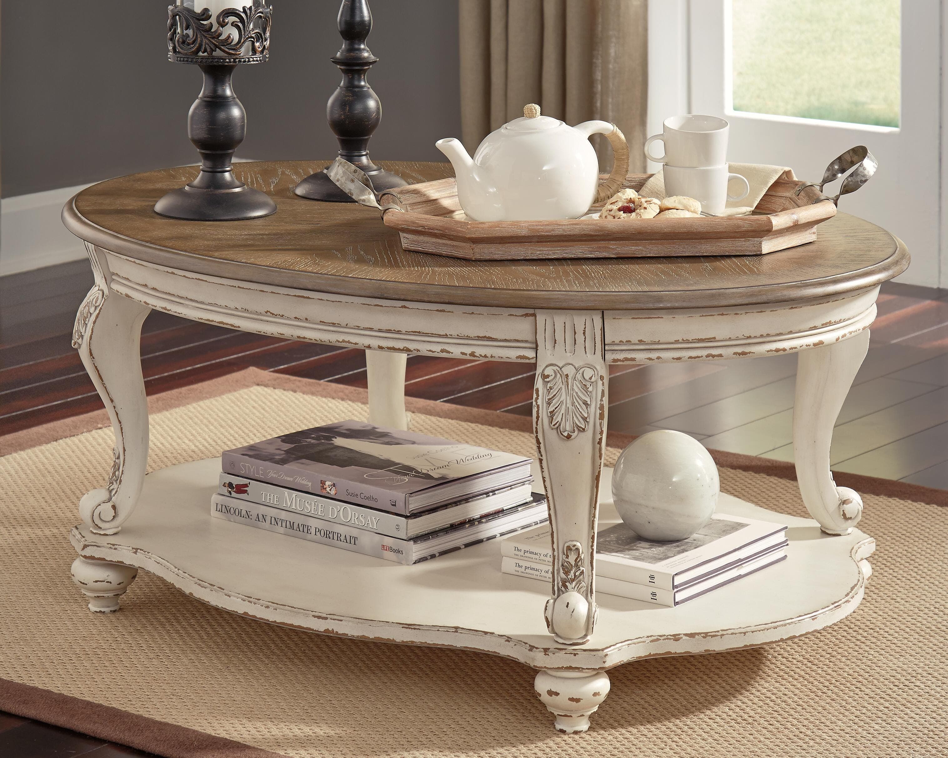 Realyn Coffee Table — White & Brown/Beige — view 2