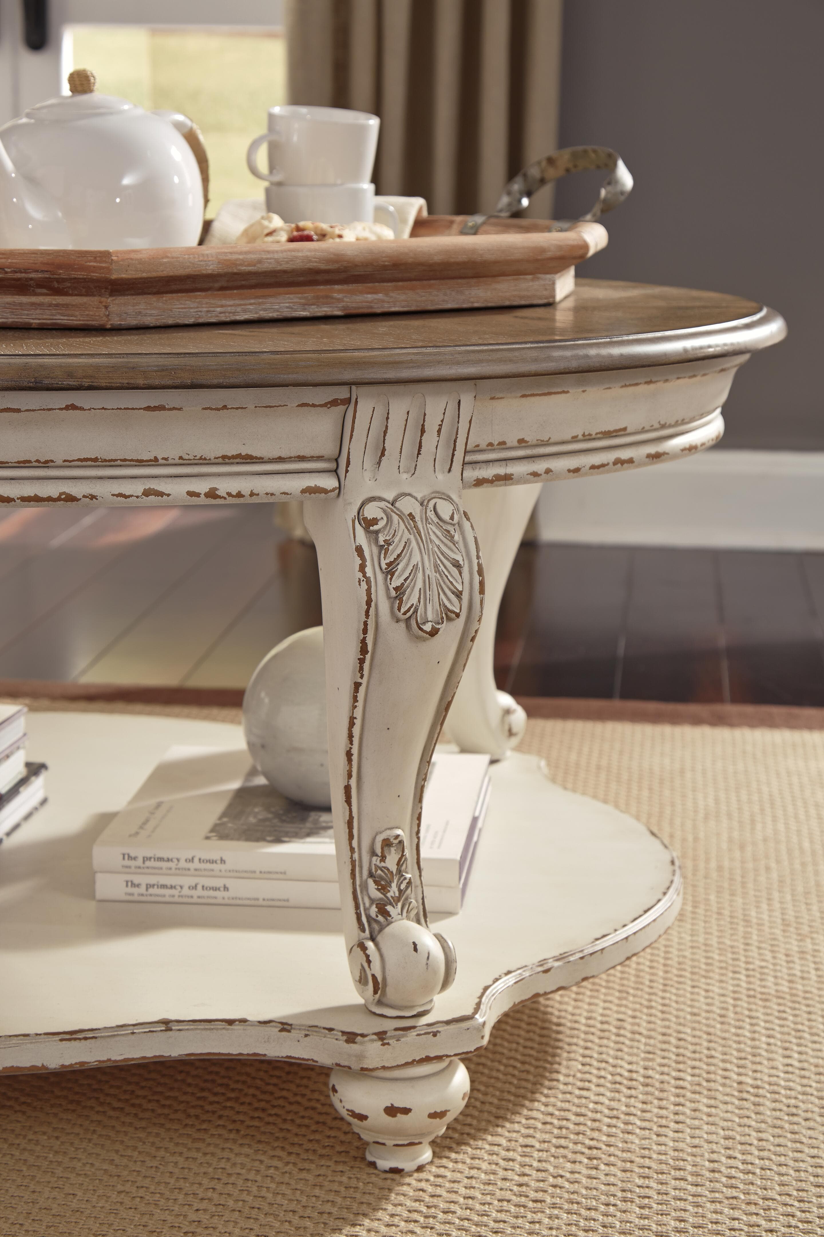 Realyn Coffee Table — White & Brown/Beige — view 6
