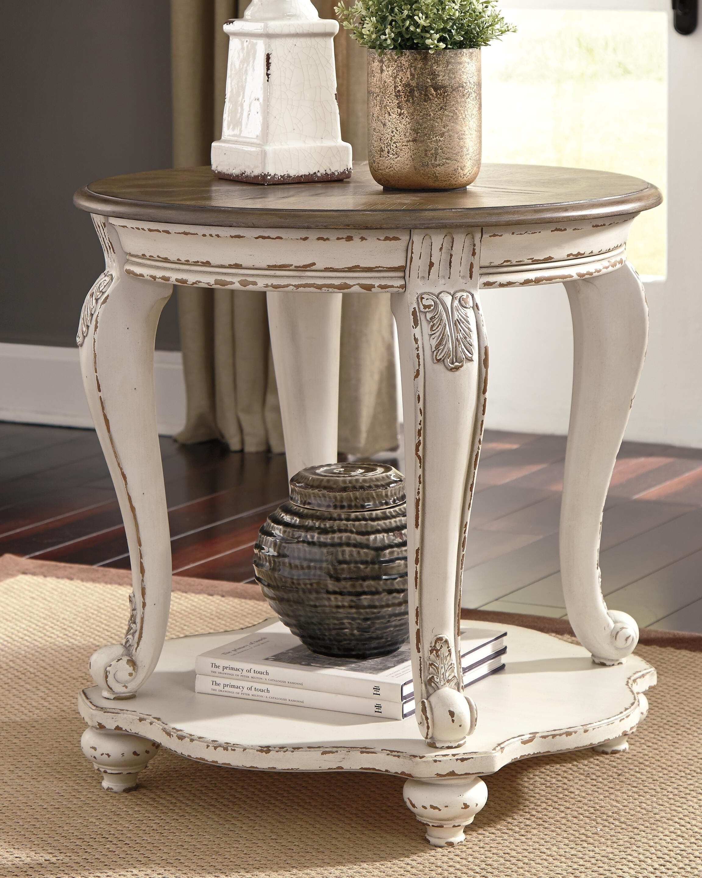 Realyn End Table — White & Brown/Beige — view 2