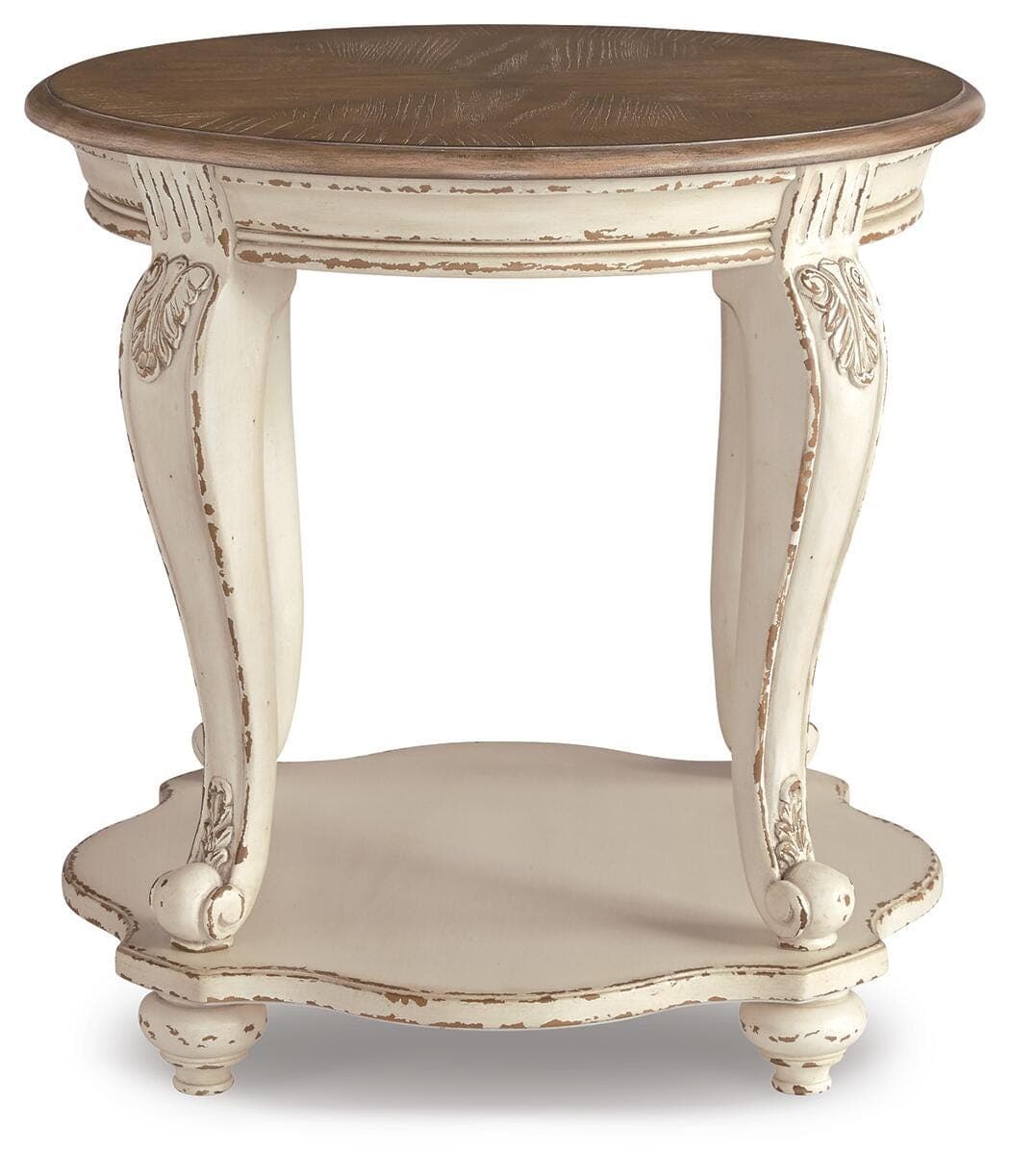 Realyn End Table — White & Brown/Beige — view 3