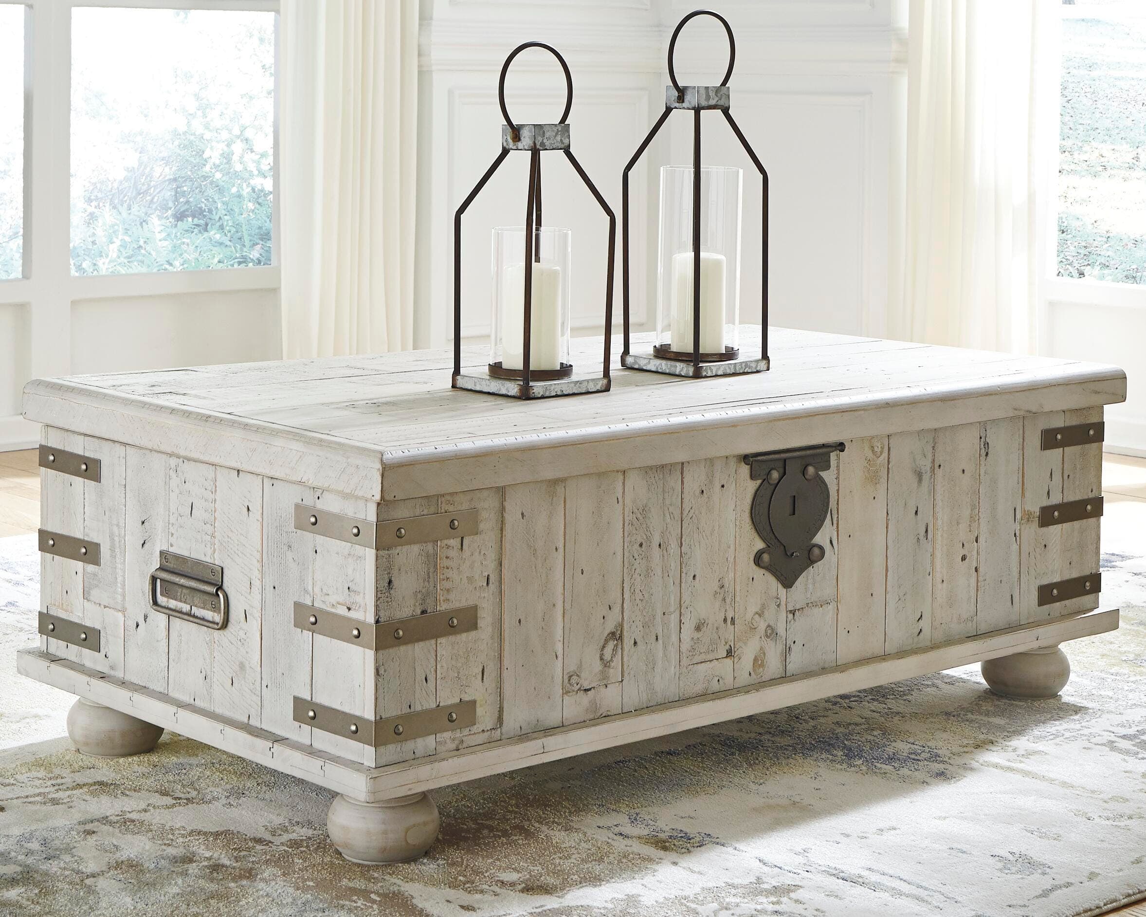 Carynhurst Coffee Table with Lift Top — White — view 2