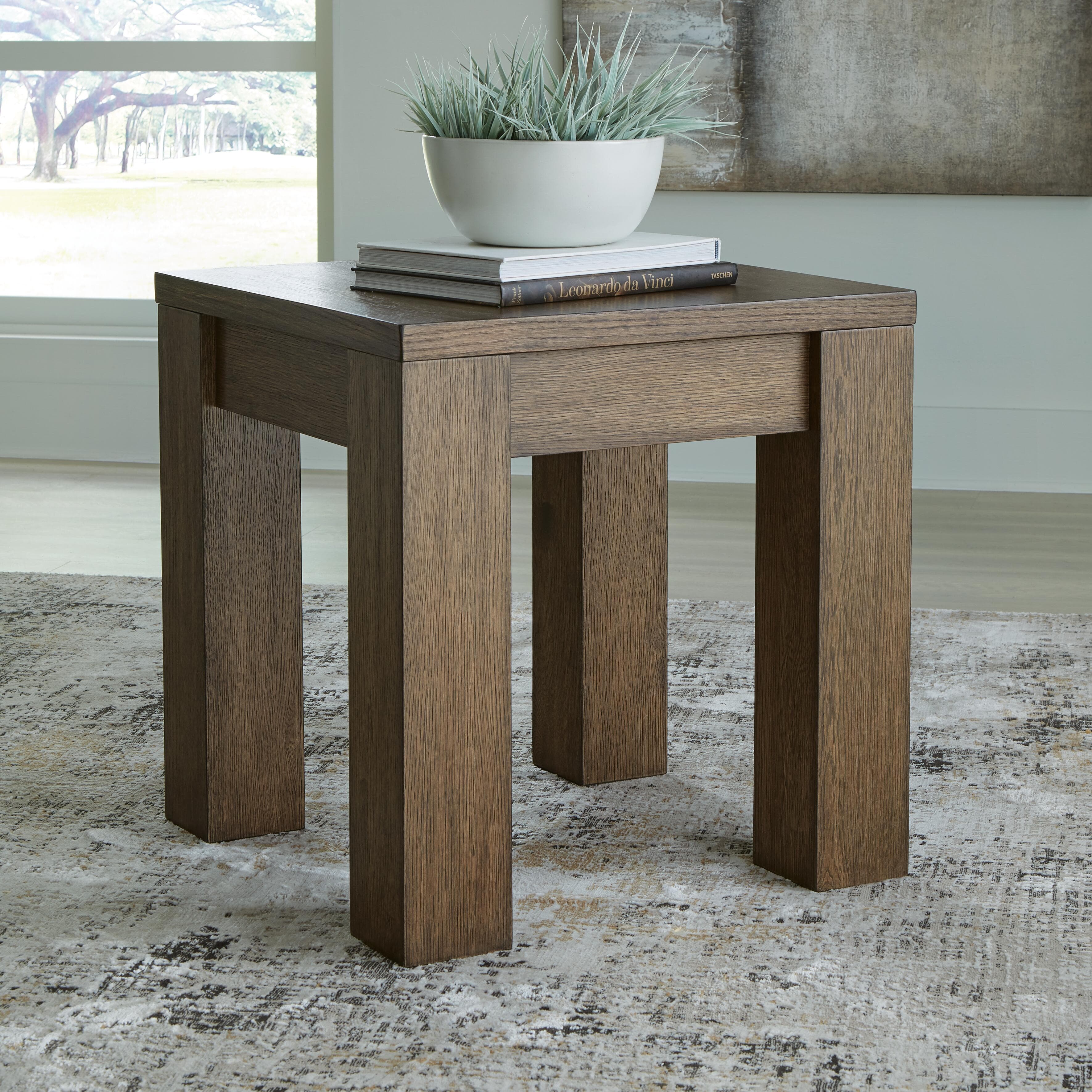 Rosswain End Table — Brown/Beige — view 2