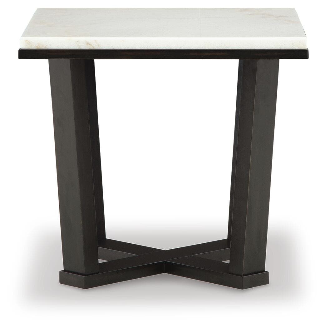 Fostead End Table — White & Brown/Beige — view 3