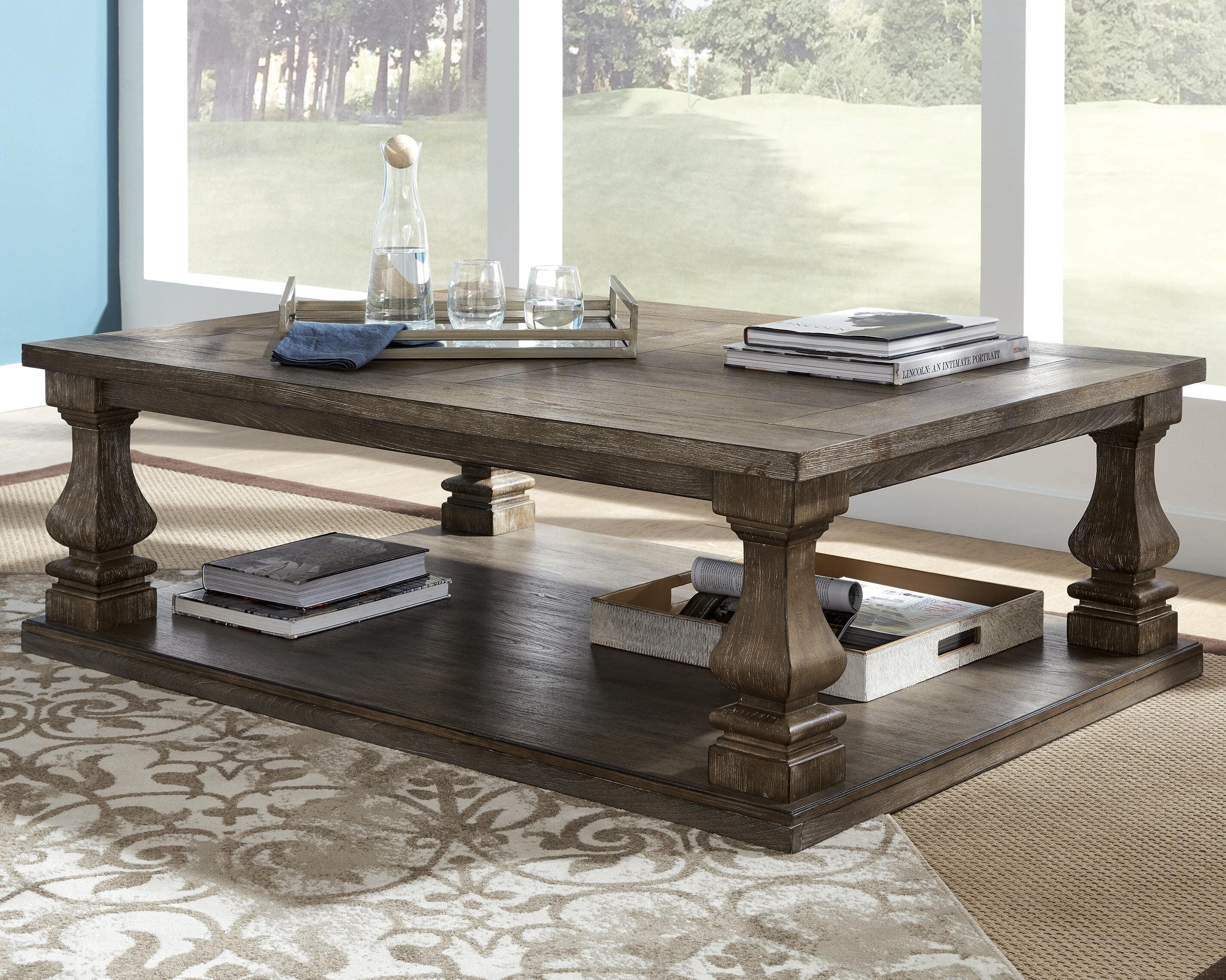 Johnelle Coffee Table — Brown/Beige — view 2