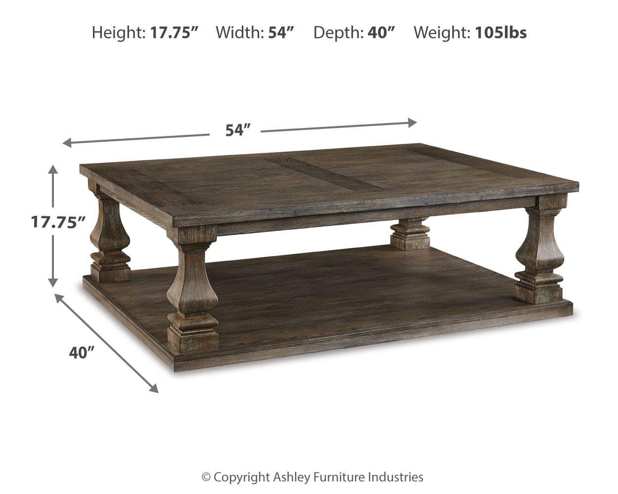 Johnelle Coffee Table — Brown/Beige — view 4