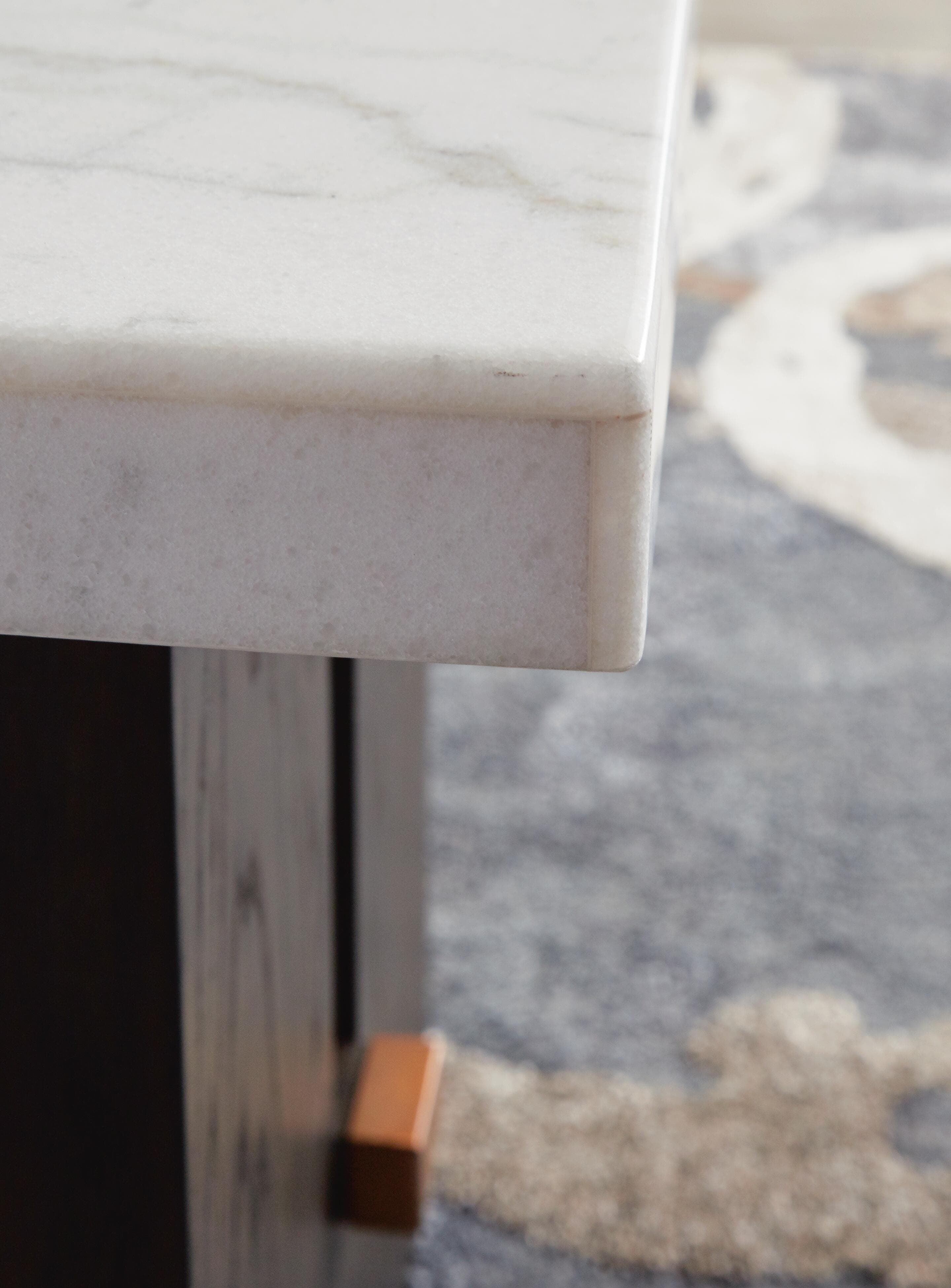 Burkhaus End Table — White & Brown/Beige — view 7