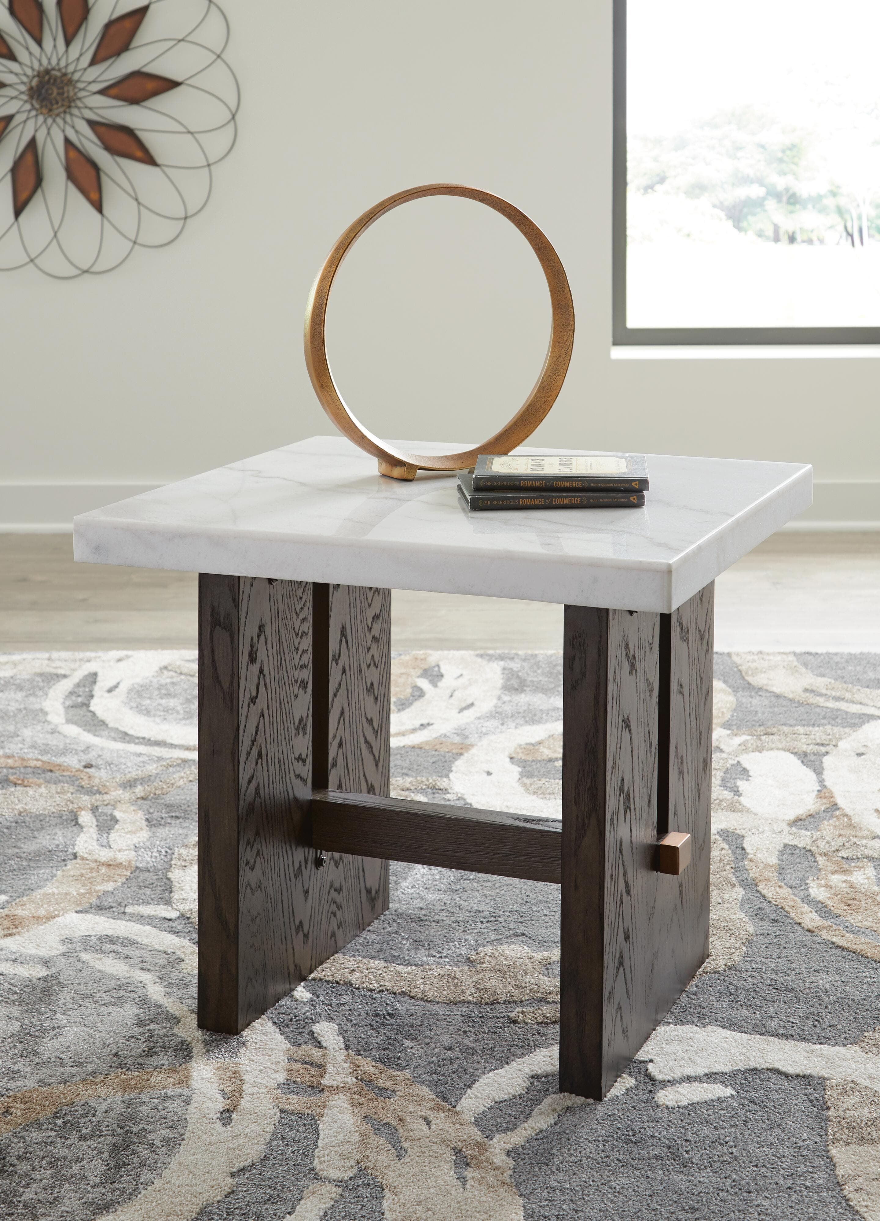 Burkhaus End Table — White & Brown/Beige — view 2