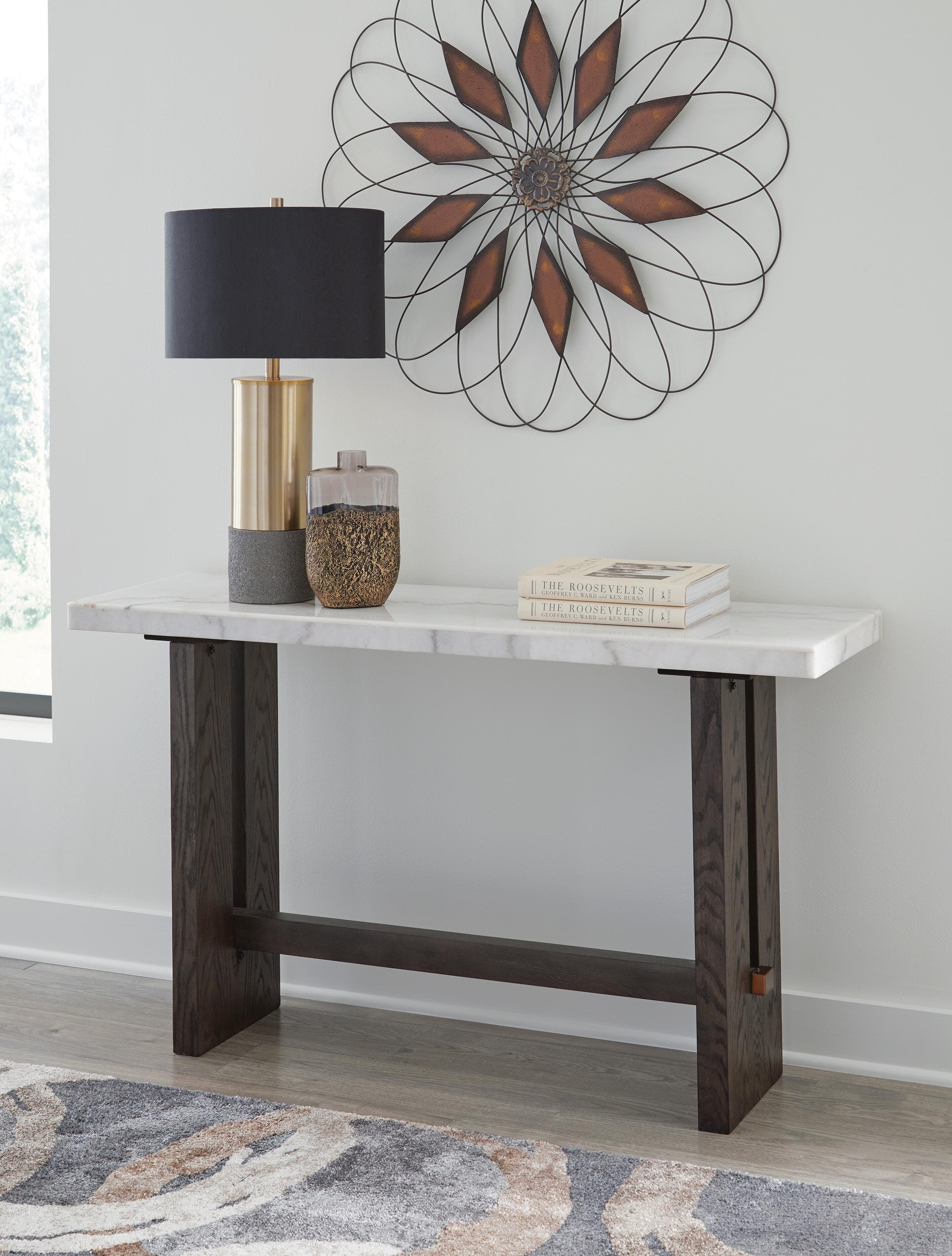 Burkhaus Sofa Table — White & Brown/Beige — view 2