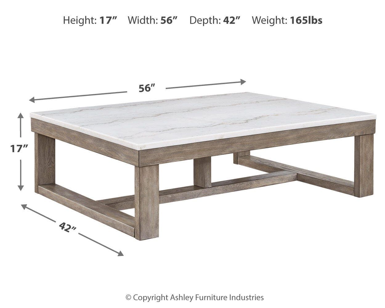 Loyaska Coffee Table — White & Brown/Beige — view 4