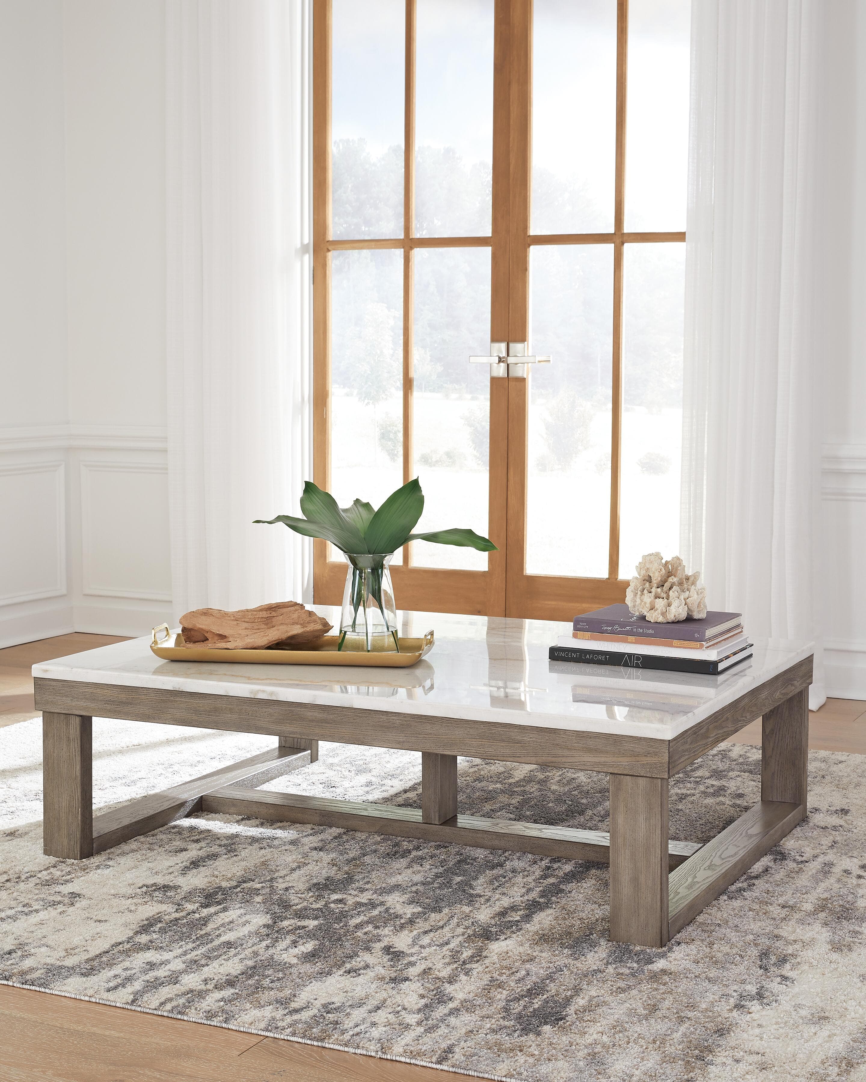 Loyaska Coffee Table — White & Brown/Beige — view 2