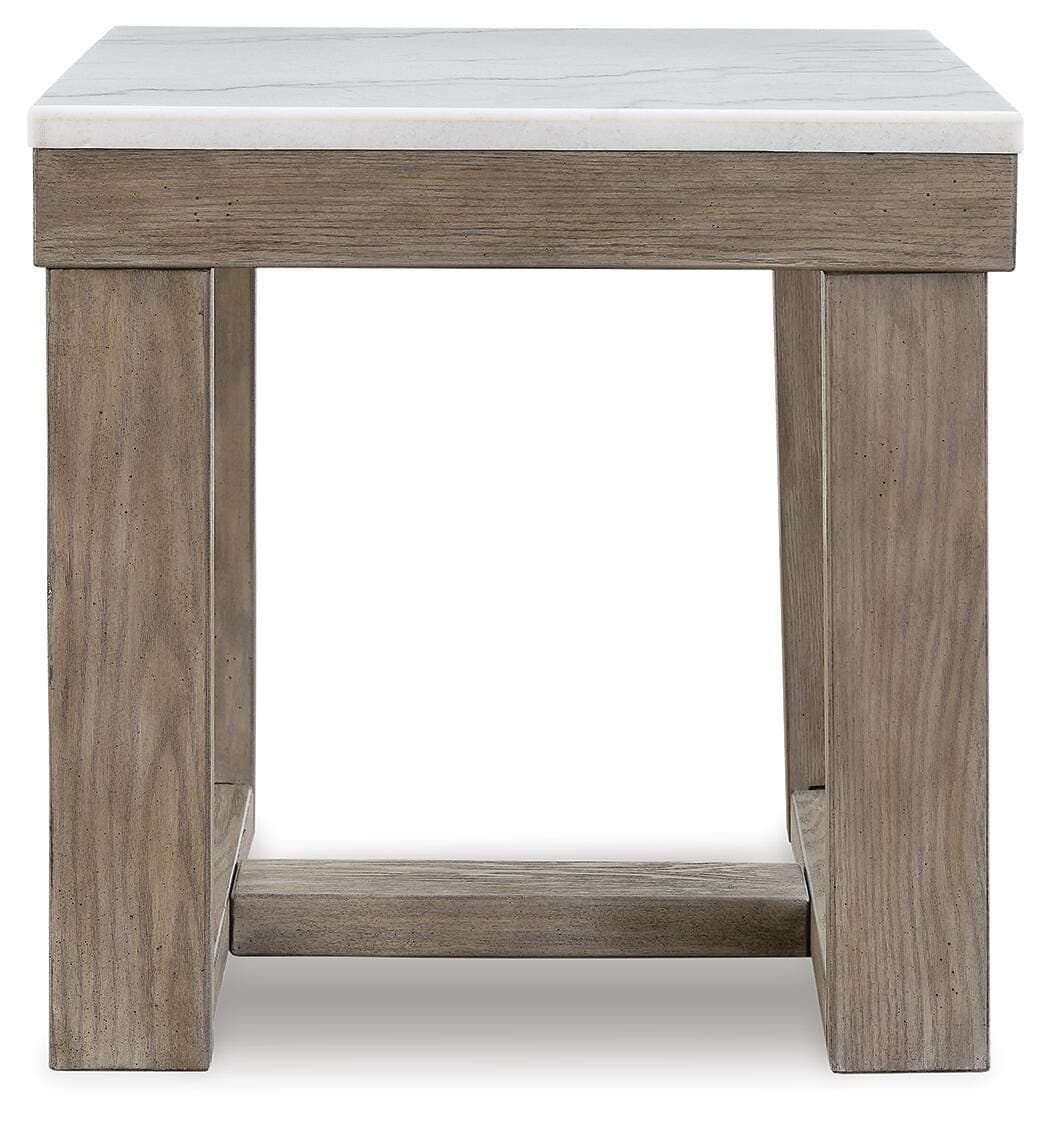 Loyaska End Table — White & Brown/Beige — view 3