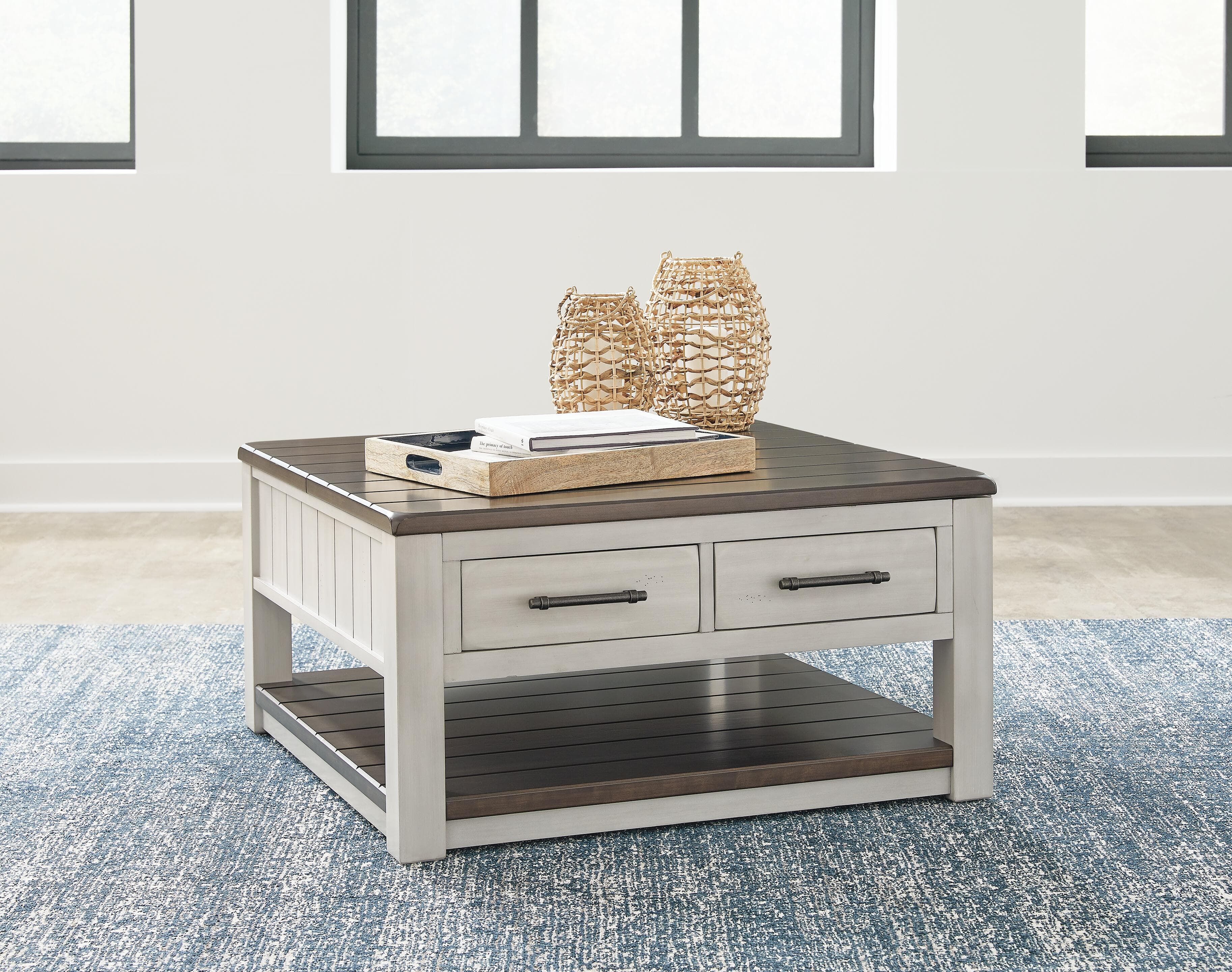 Darborn Lift-Top Coffee Table — Black/Gray & Brown/Beige — view 2