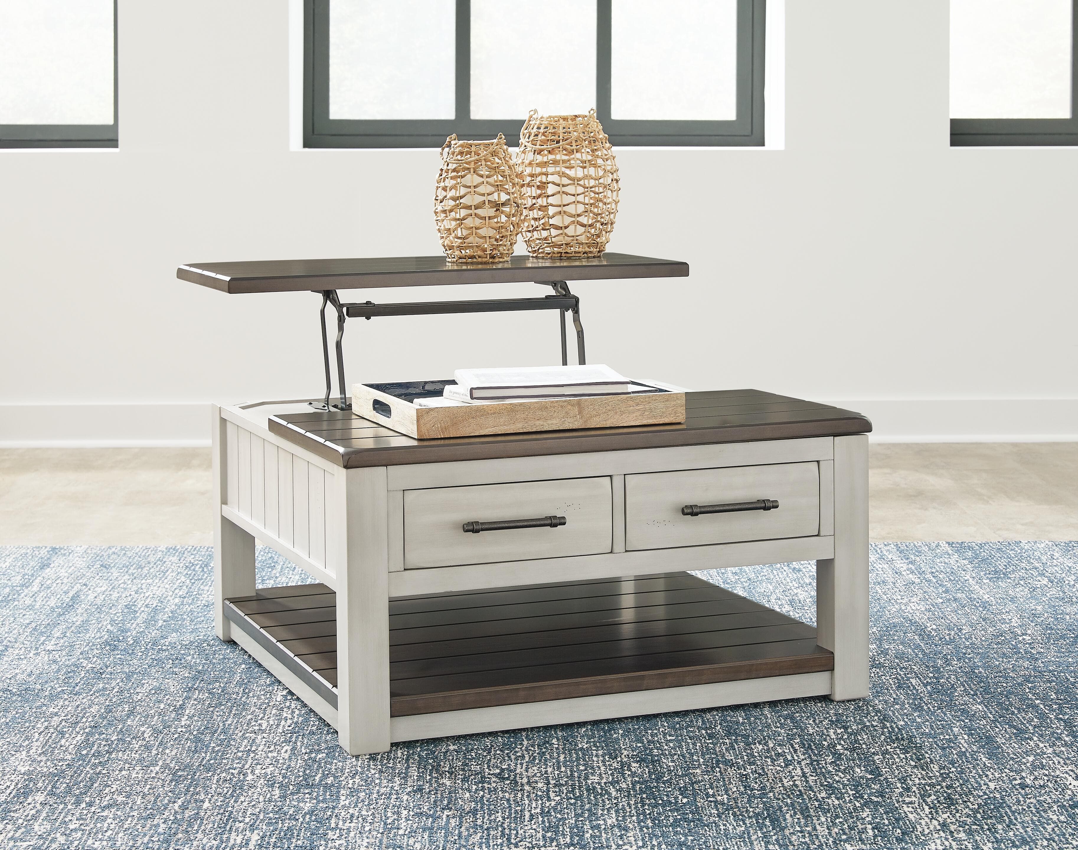 Darborn Lift-Top Coffee Table — Black/Gray & Brown/Beige — view 7