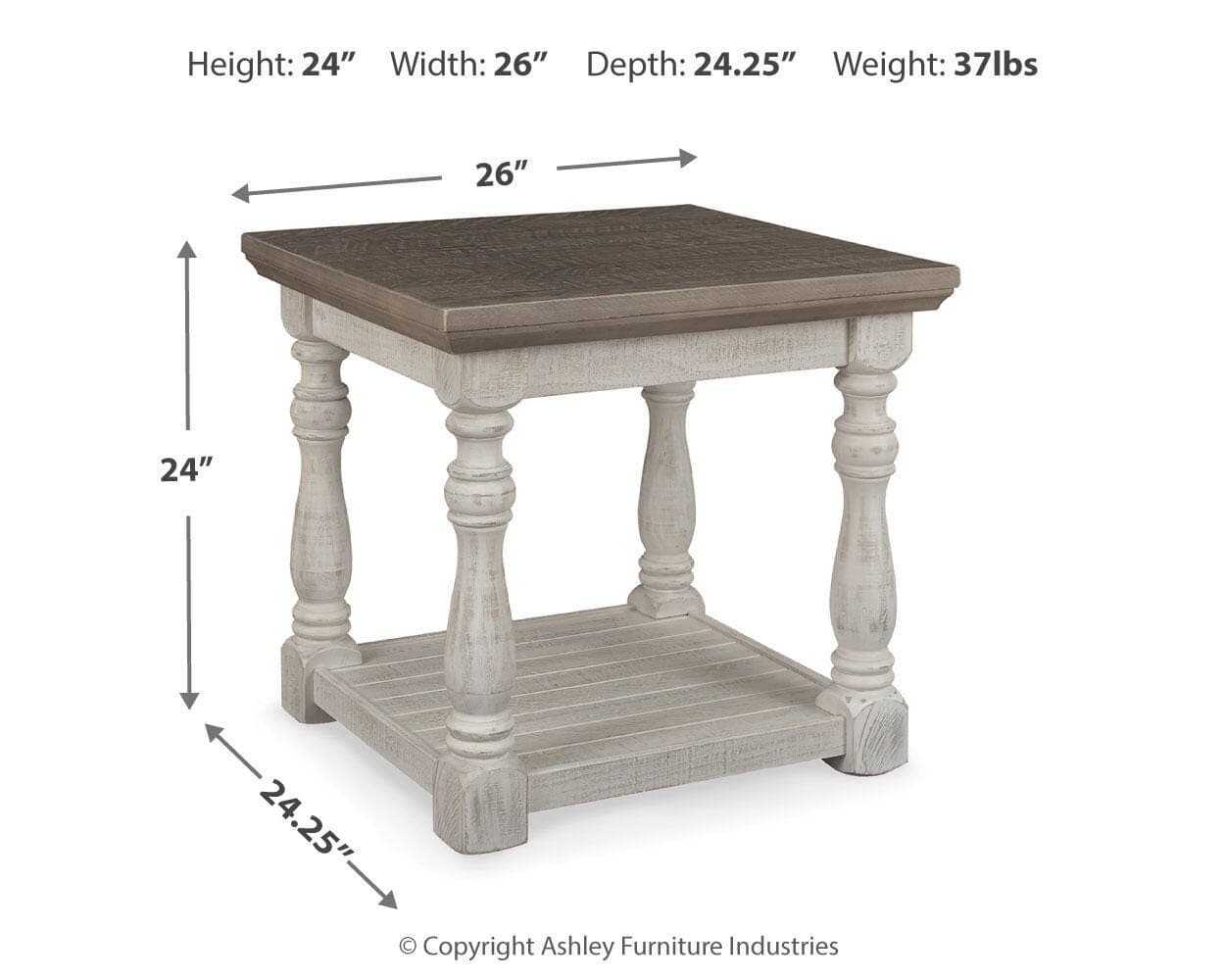 Havalance End Table — White & Brown/Beige — view 4
