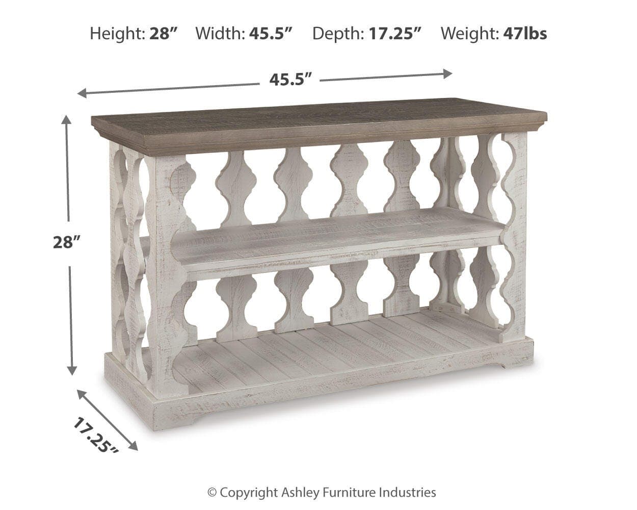 Havalance Sofa/Console Table — White & Brown/Beige — view 4