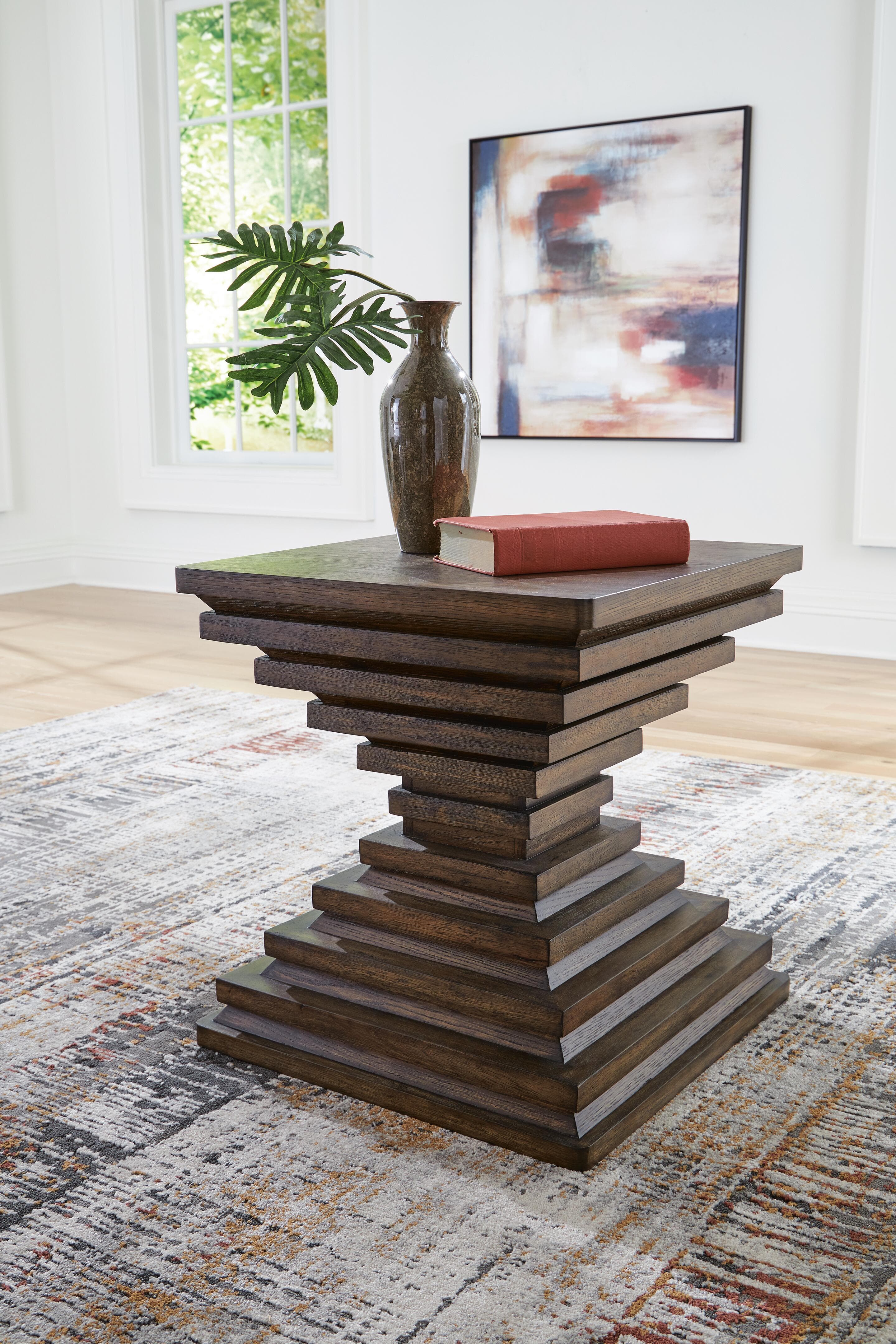 Hannodream End Table — Brown/Beige — view 2