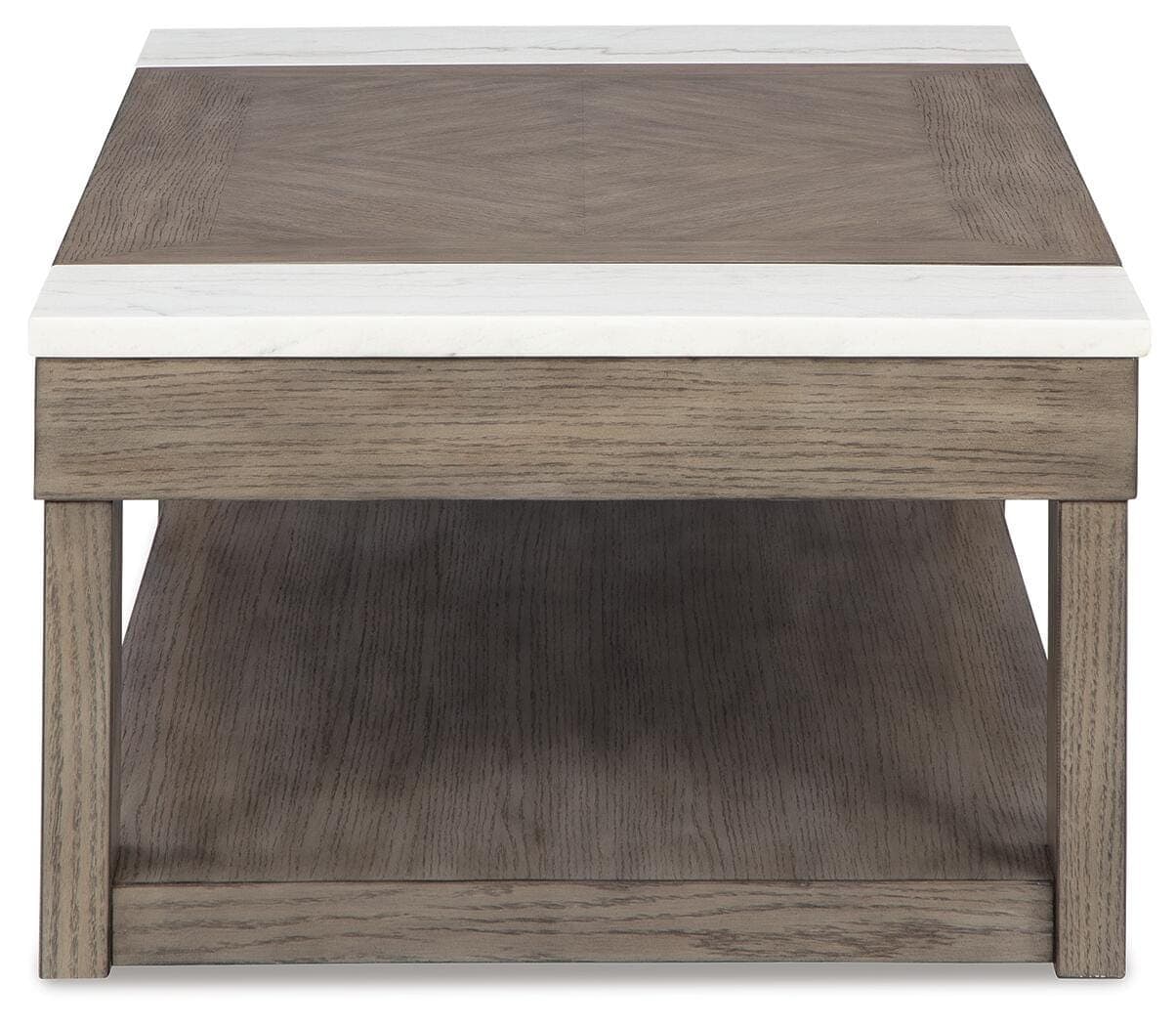 Loyaska Lift-Top Coffee Table — White & Brown/Beige — view 5