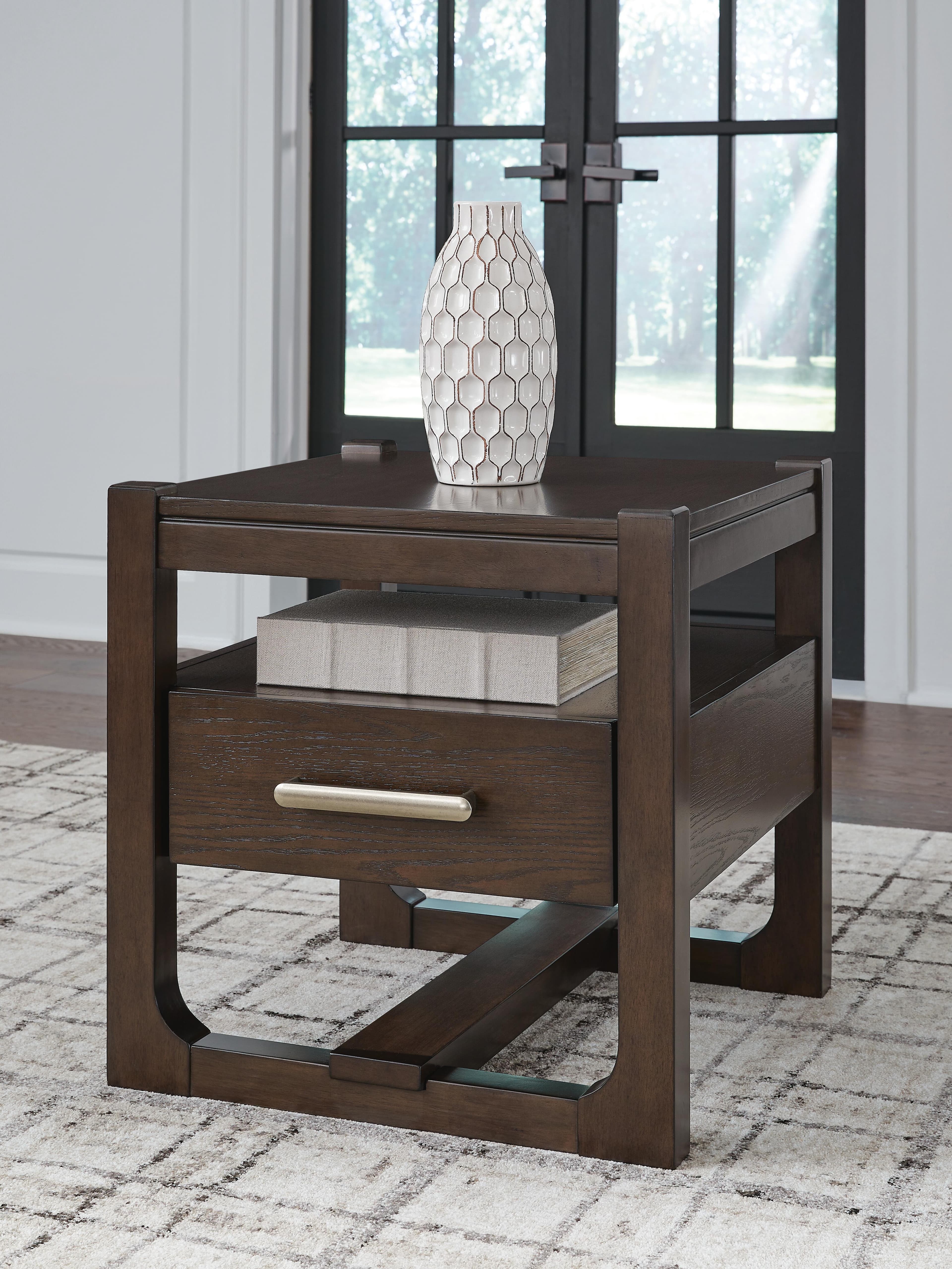 Breckington End Table — Brown/Beige — view 2