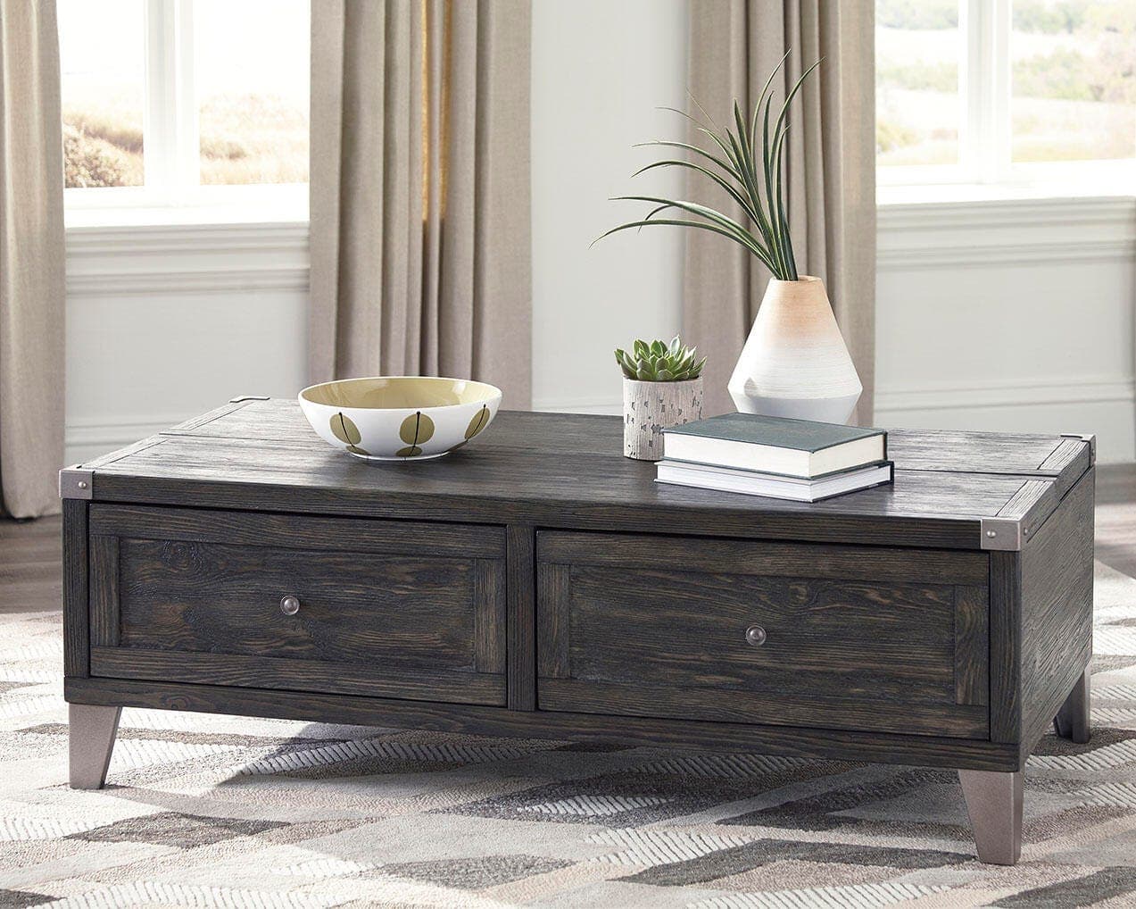 Todoe Coffee Table with Lift Top — Black/Gray — view 2
