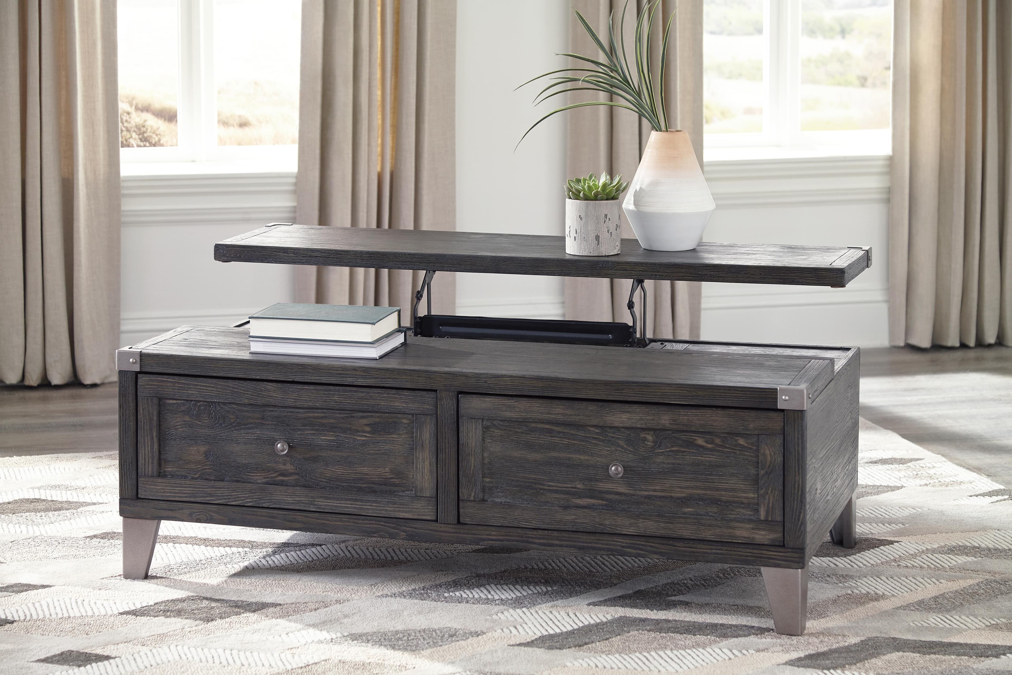 Todoe Coffee Table with Lift Top — Black/Gray — view 3