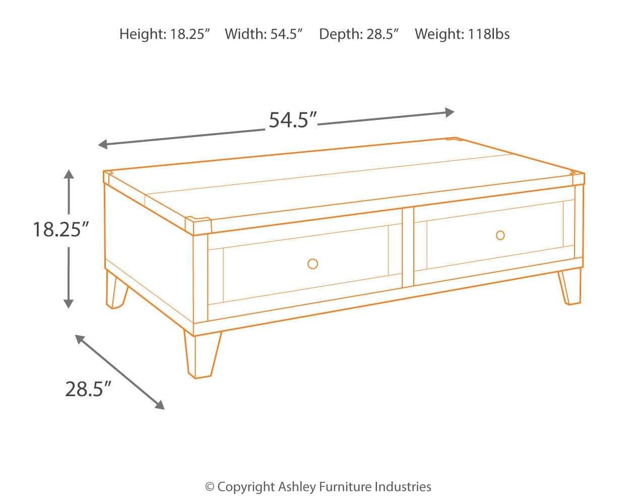 Todoe Coffee Table with Lift Top — Black/Gray — view 4