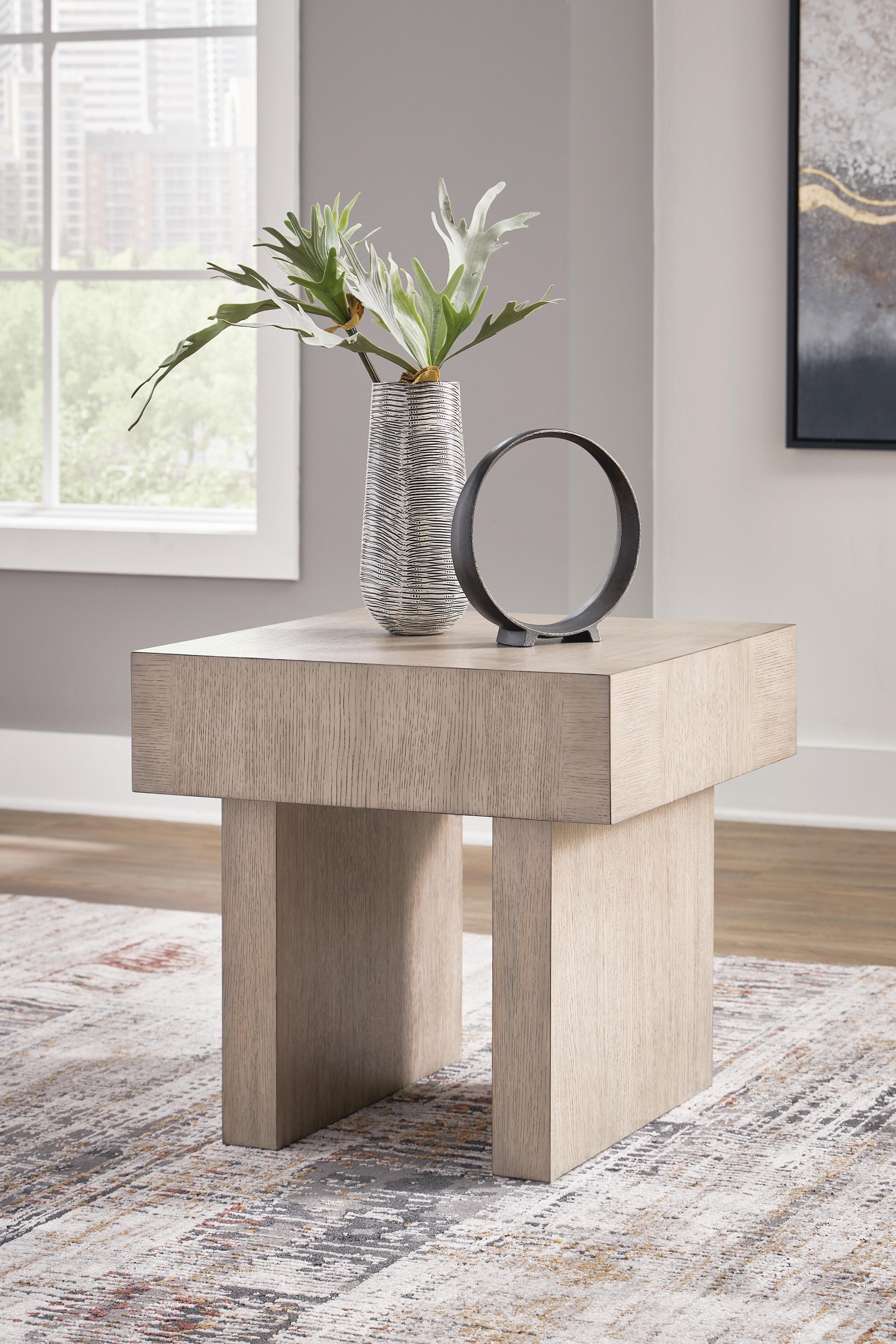 Jorlaina End Table — Brown/Beige — view 2