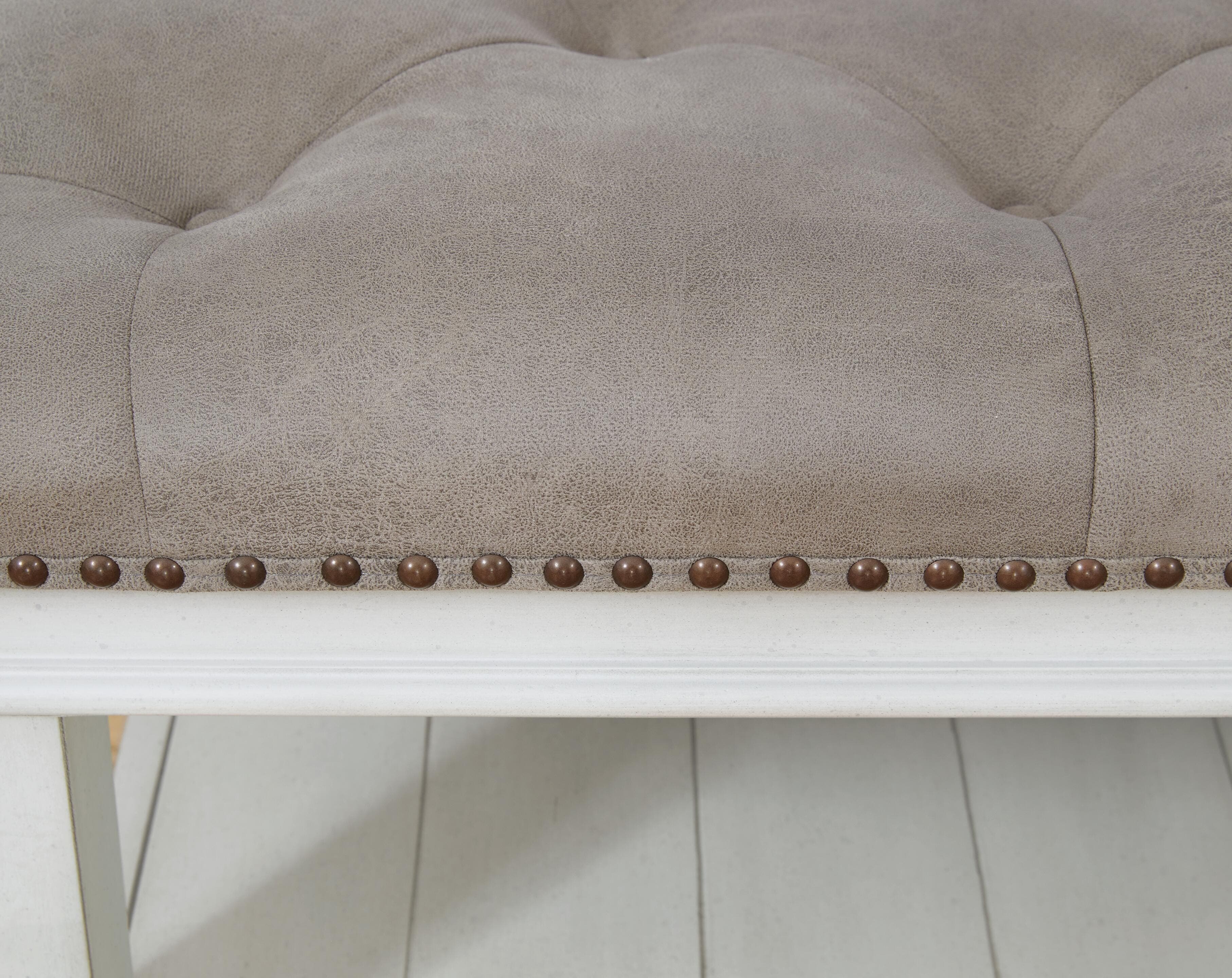 Kanwyn Upholstered Ottoman Coffee Table — White & Brown/Beige — view 5