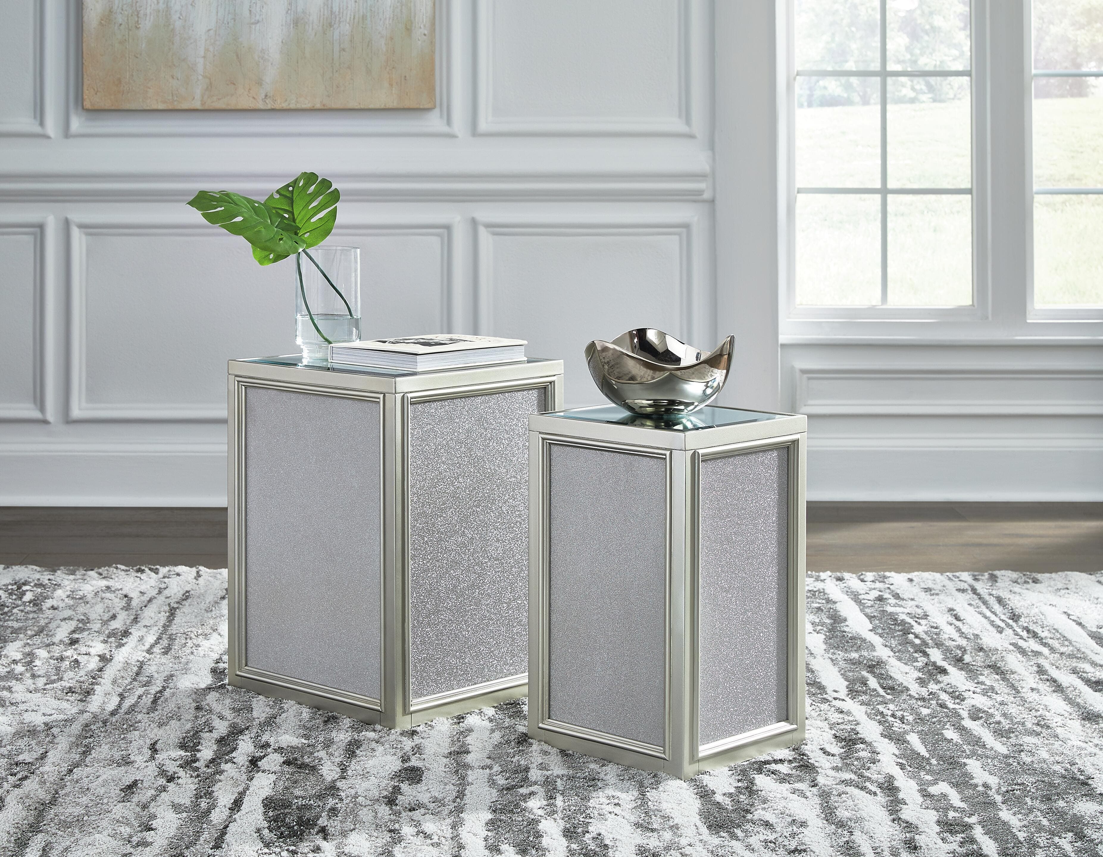 Traleena Nesting End Table (Set of 2) — Metallic — view 5