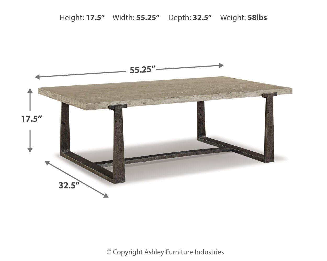 Dalenville Coffee Table — Metallic, Black/Gray & Brown/Beige — view 7