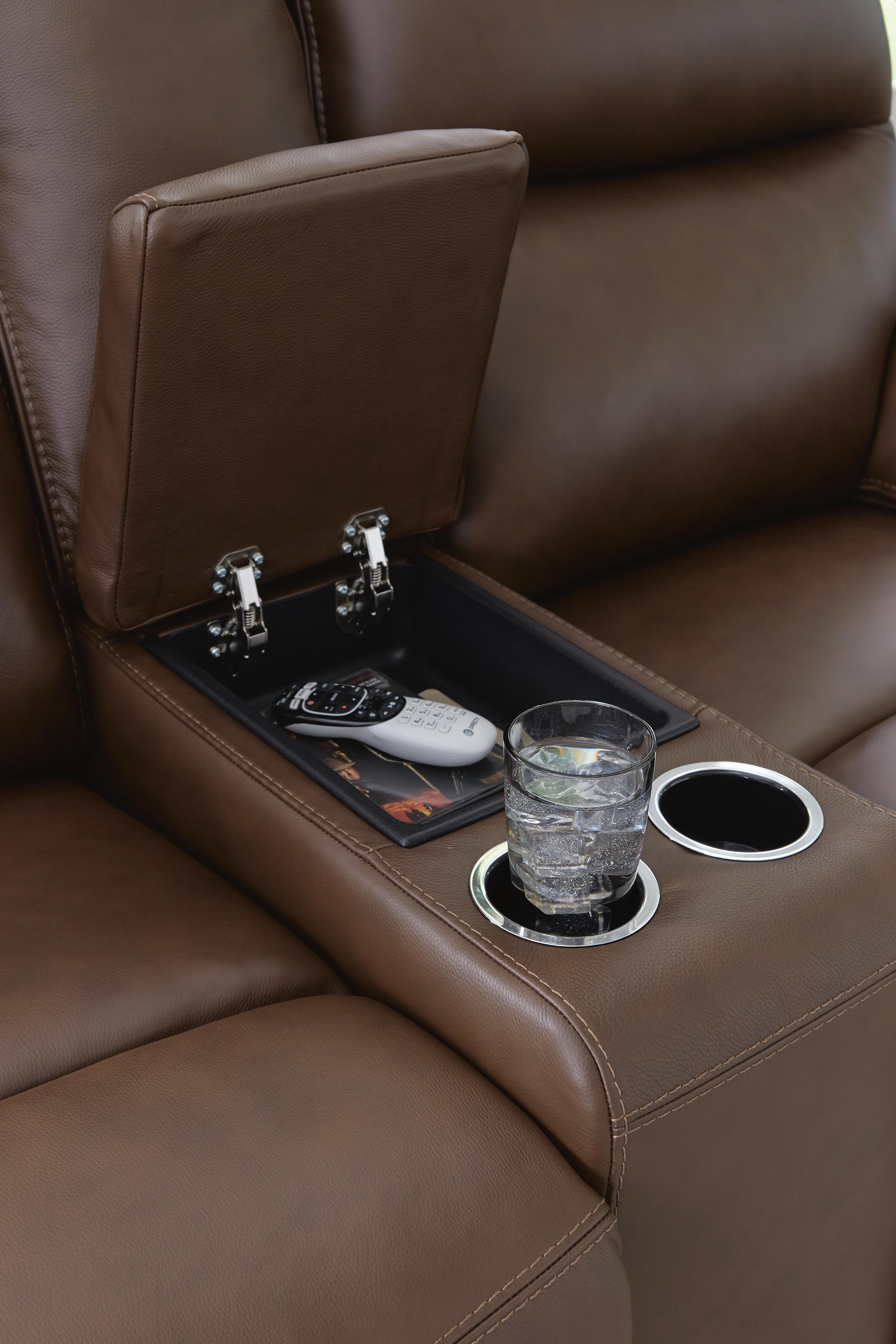 VonRyan Power Reclining Loveseat — Brown/Beige — view 5
