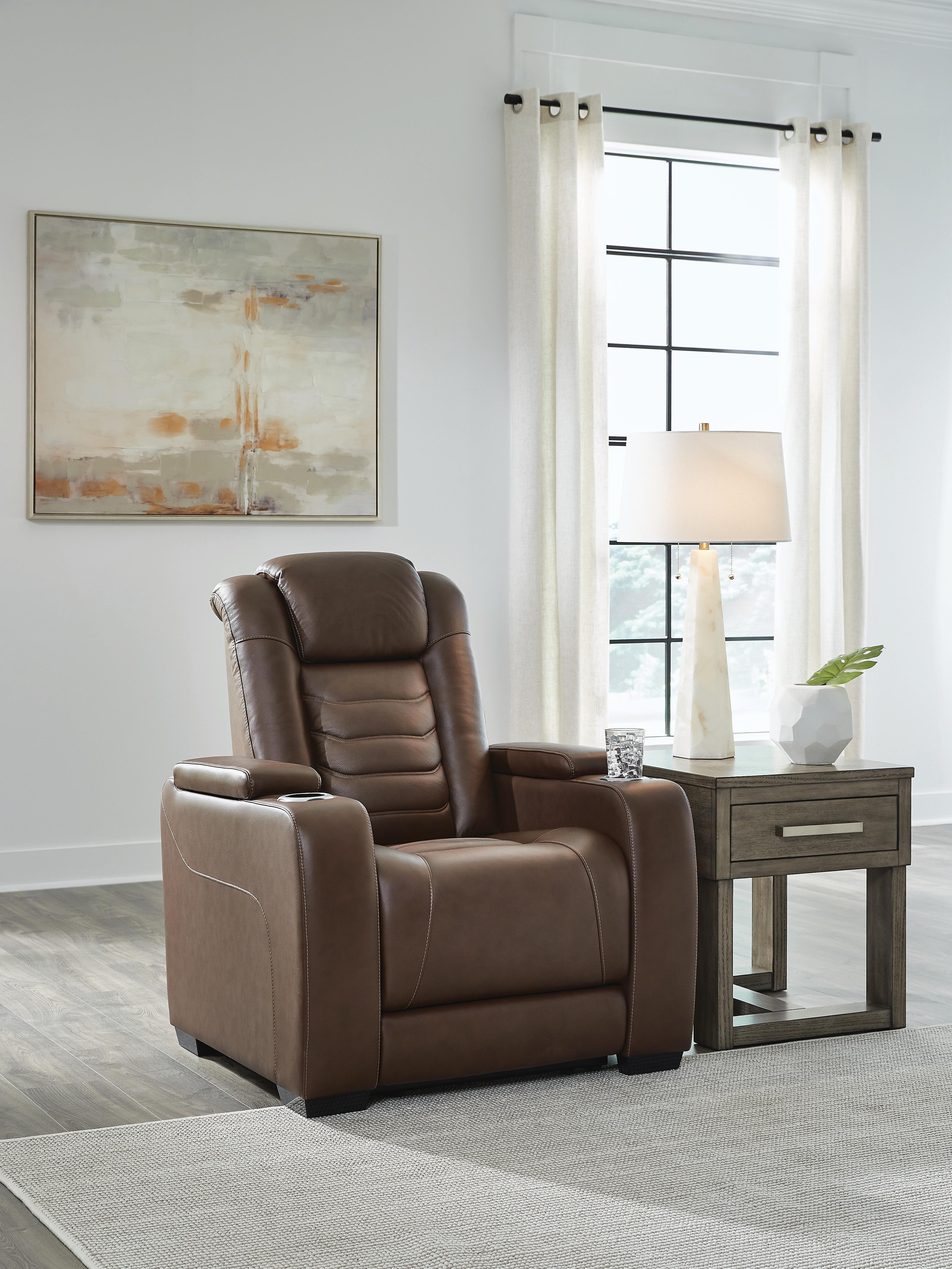 High Impact Power Recliner — Brown/Beige — view 2