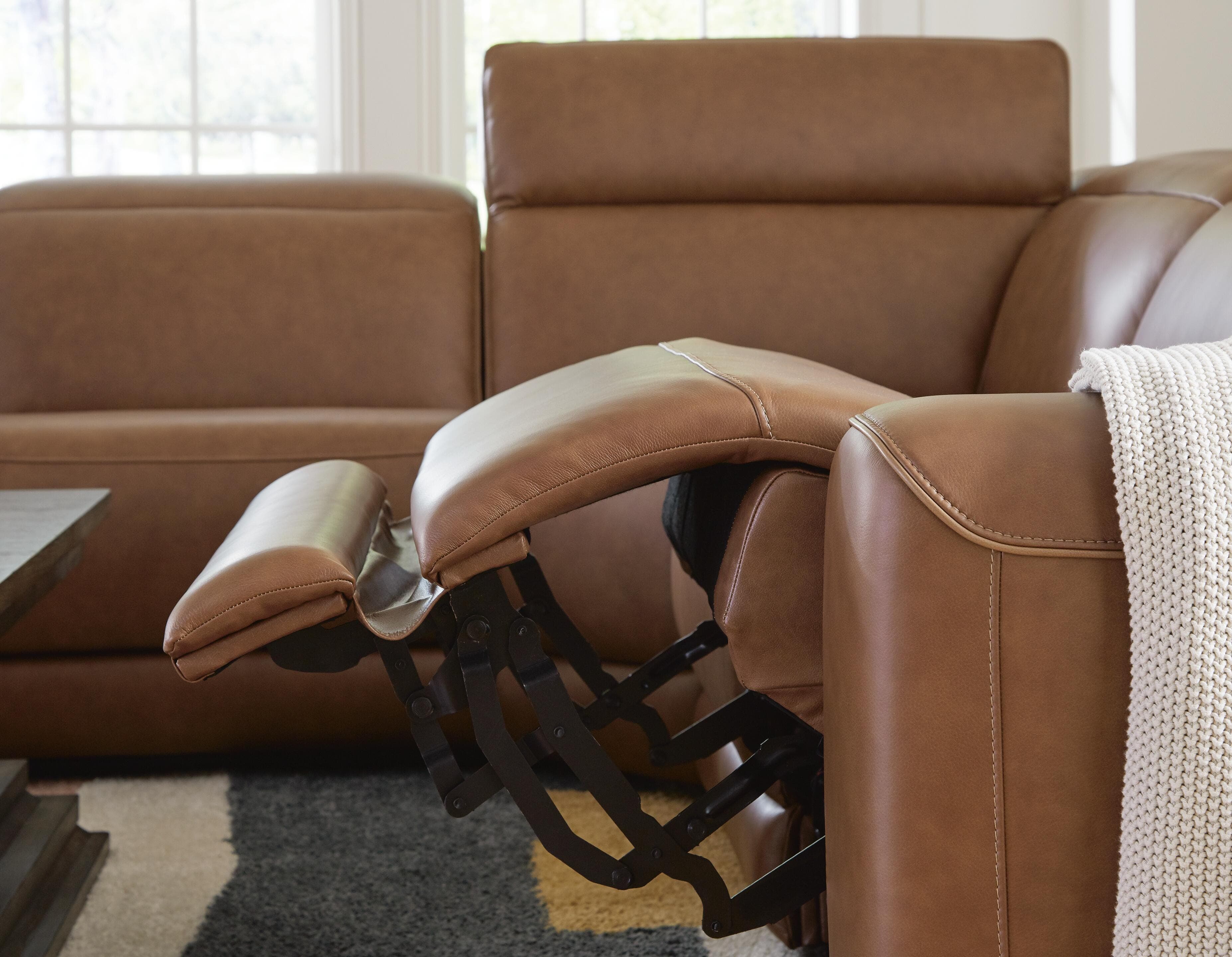Rally-Up 5-Piece Power Reclining Sectional with Console — Caramel — view 3