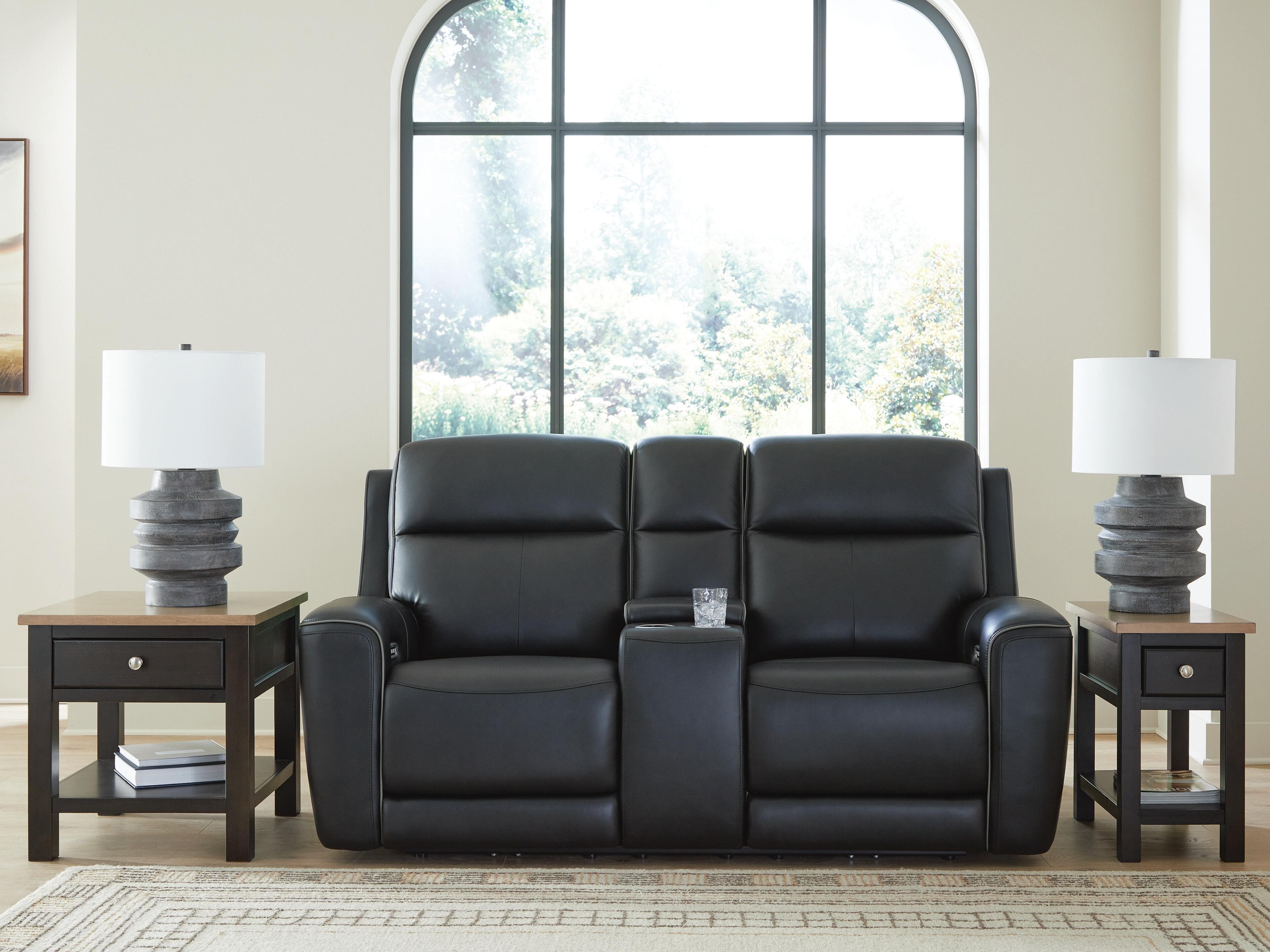 5Z-Relaxation Power Reclining Loveseat with Console — Onyx — view 2