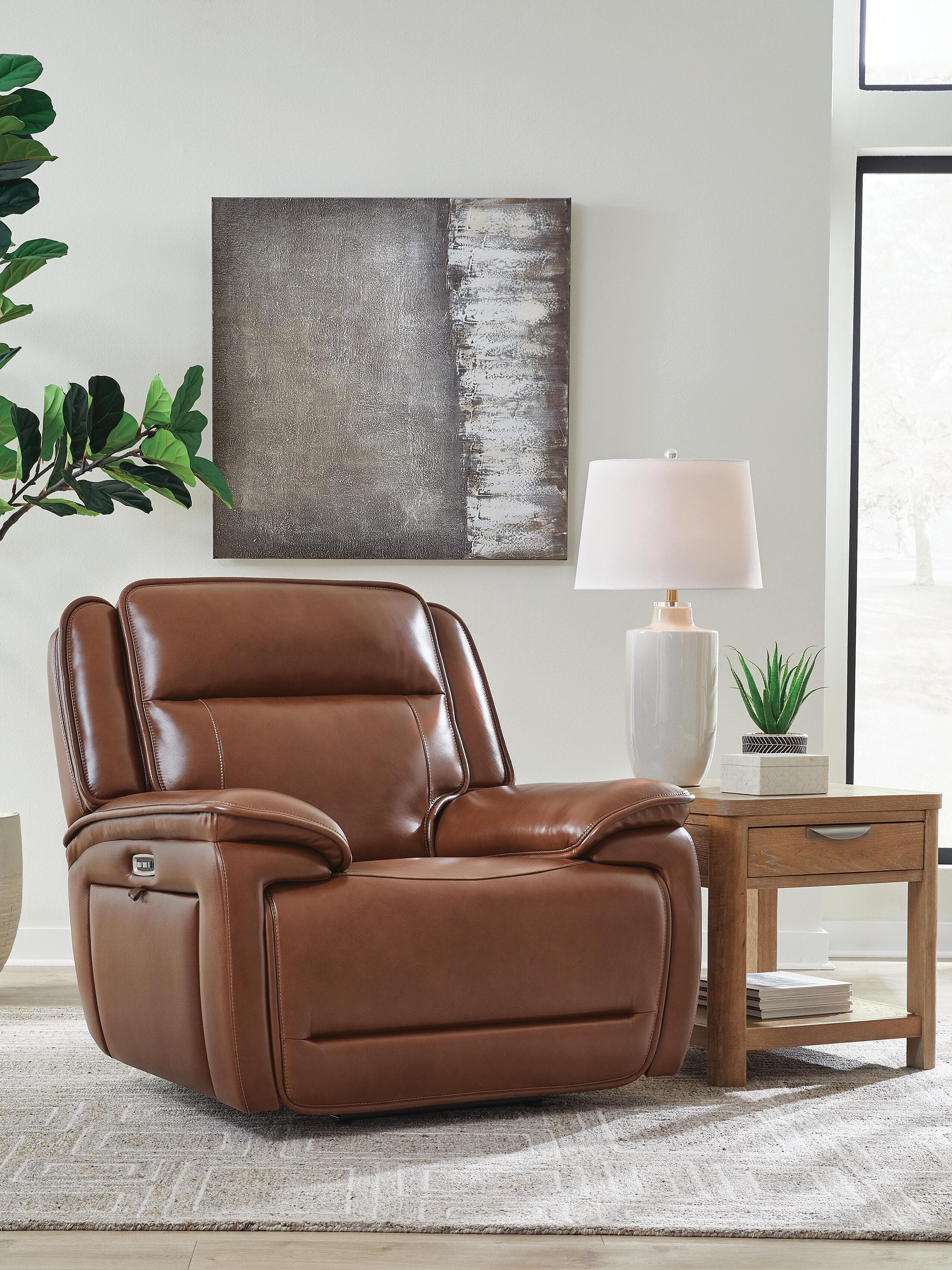 Healy Pier Power Recliner — Brown/Beige — view 2