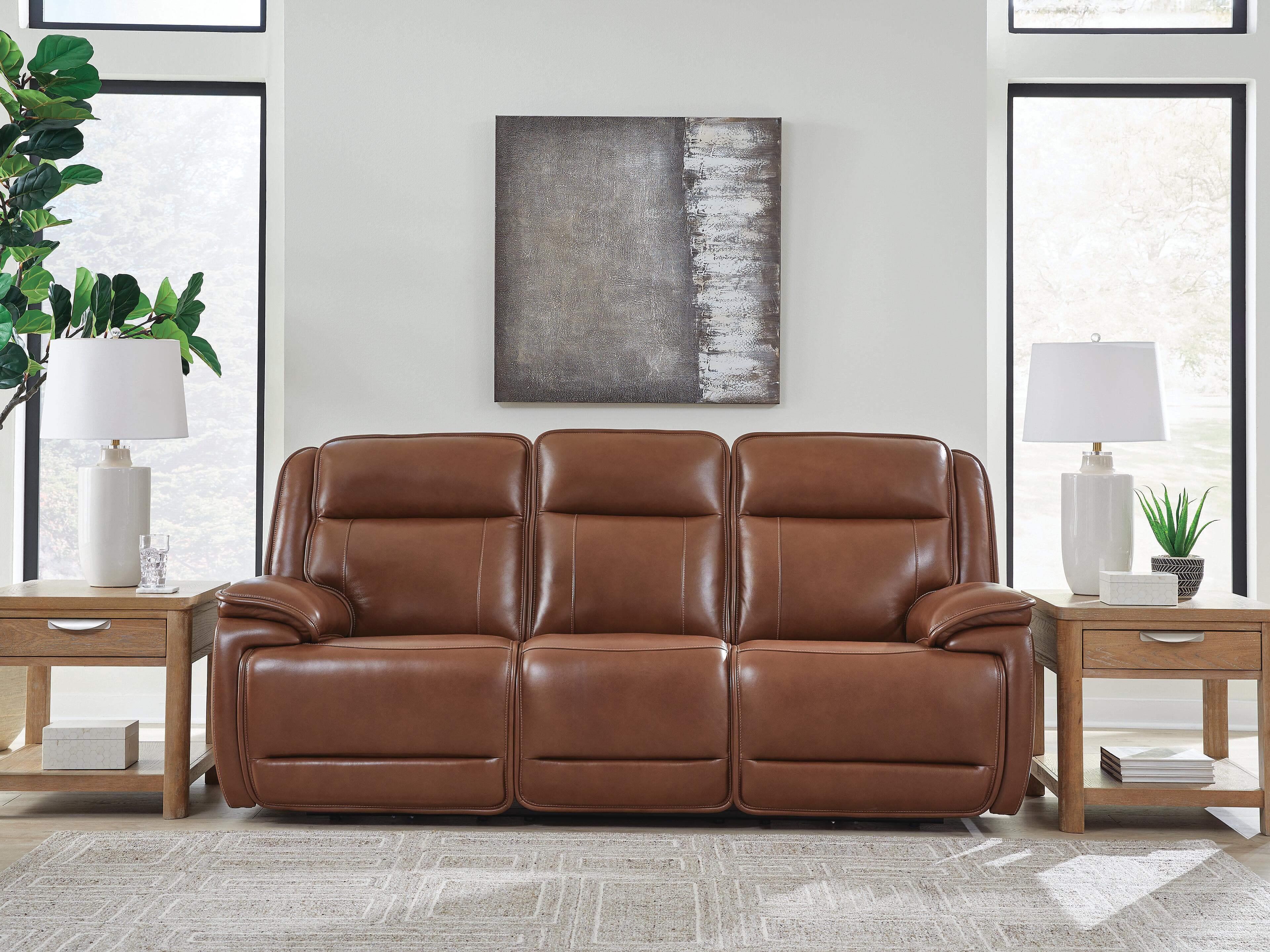 Healy Pier Power Reclining Sofa — Brown/Beige — view 2