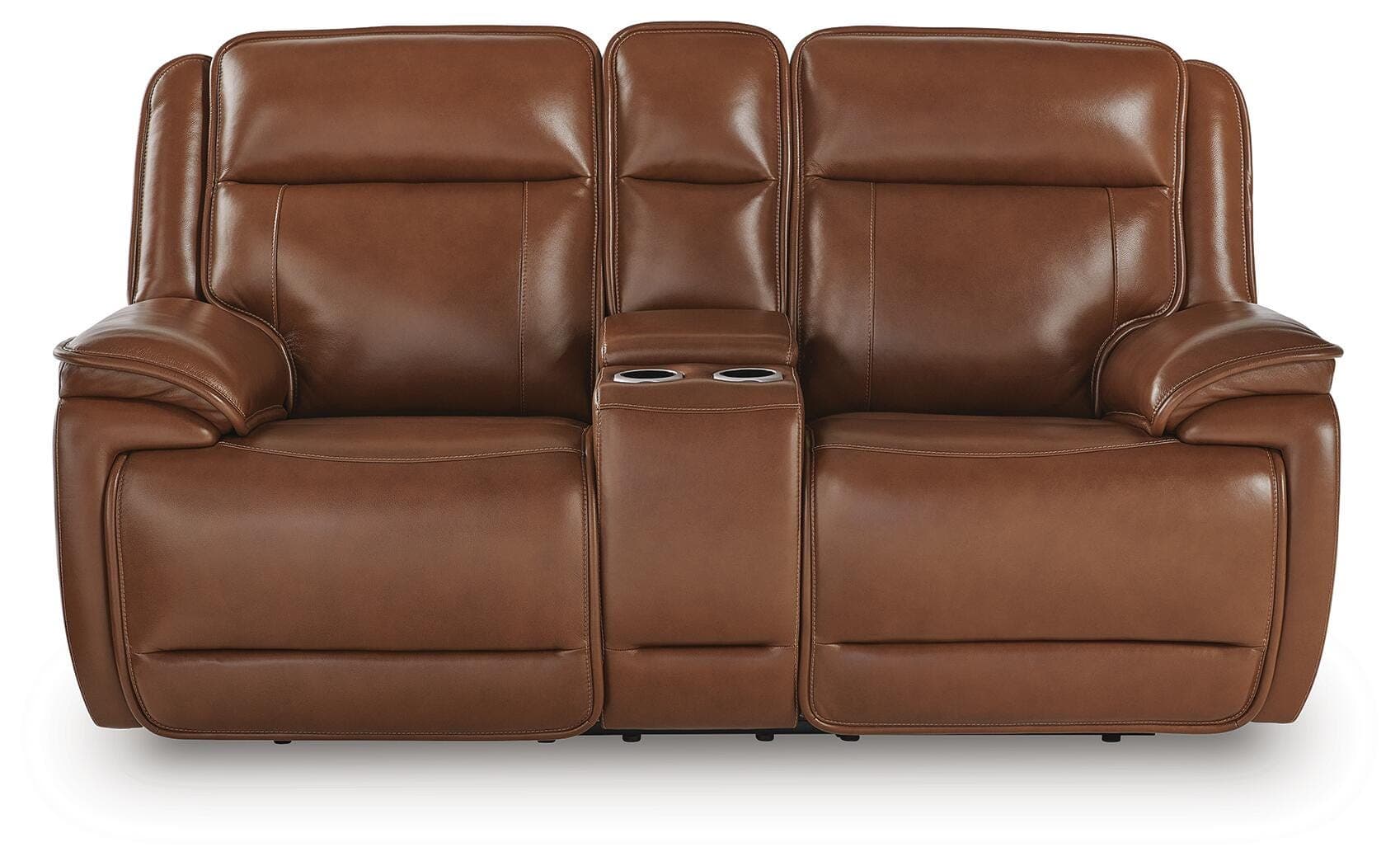Healy Pier Power Reclining Loveseat with Console — Brown/Beige — view 4