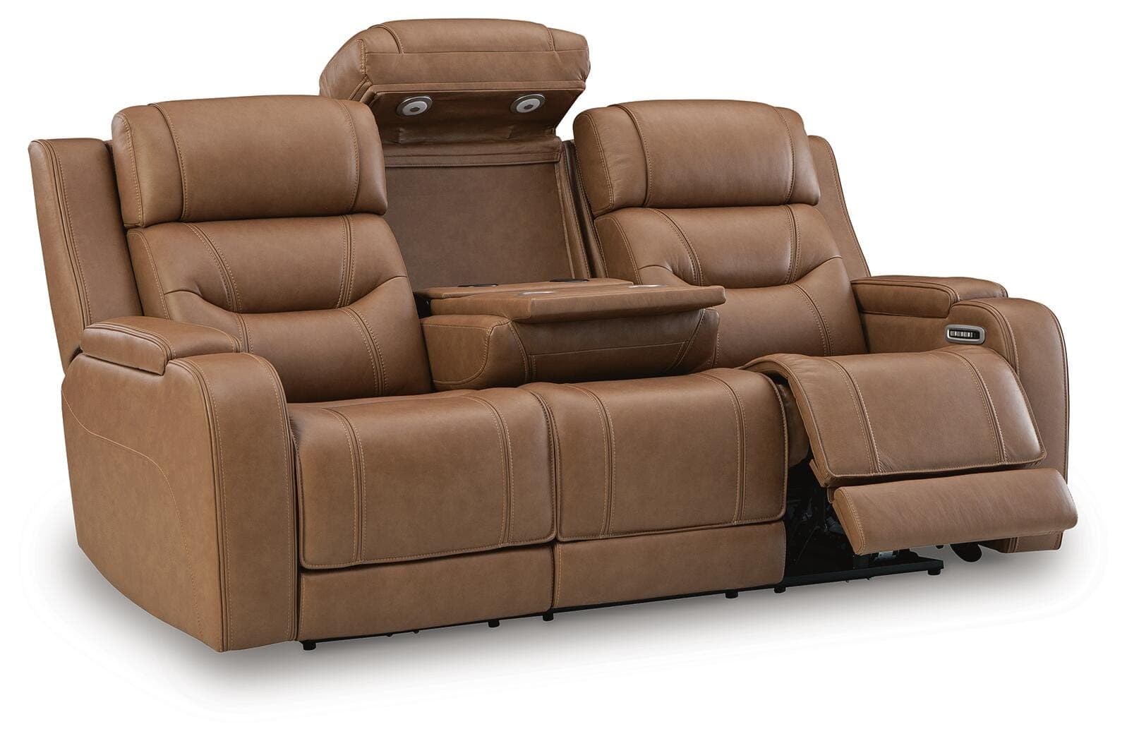 Dreamer Power Reclining Sofa with Audio Seating — Brown/Beige — view 3
