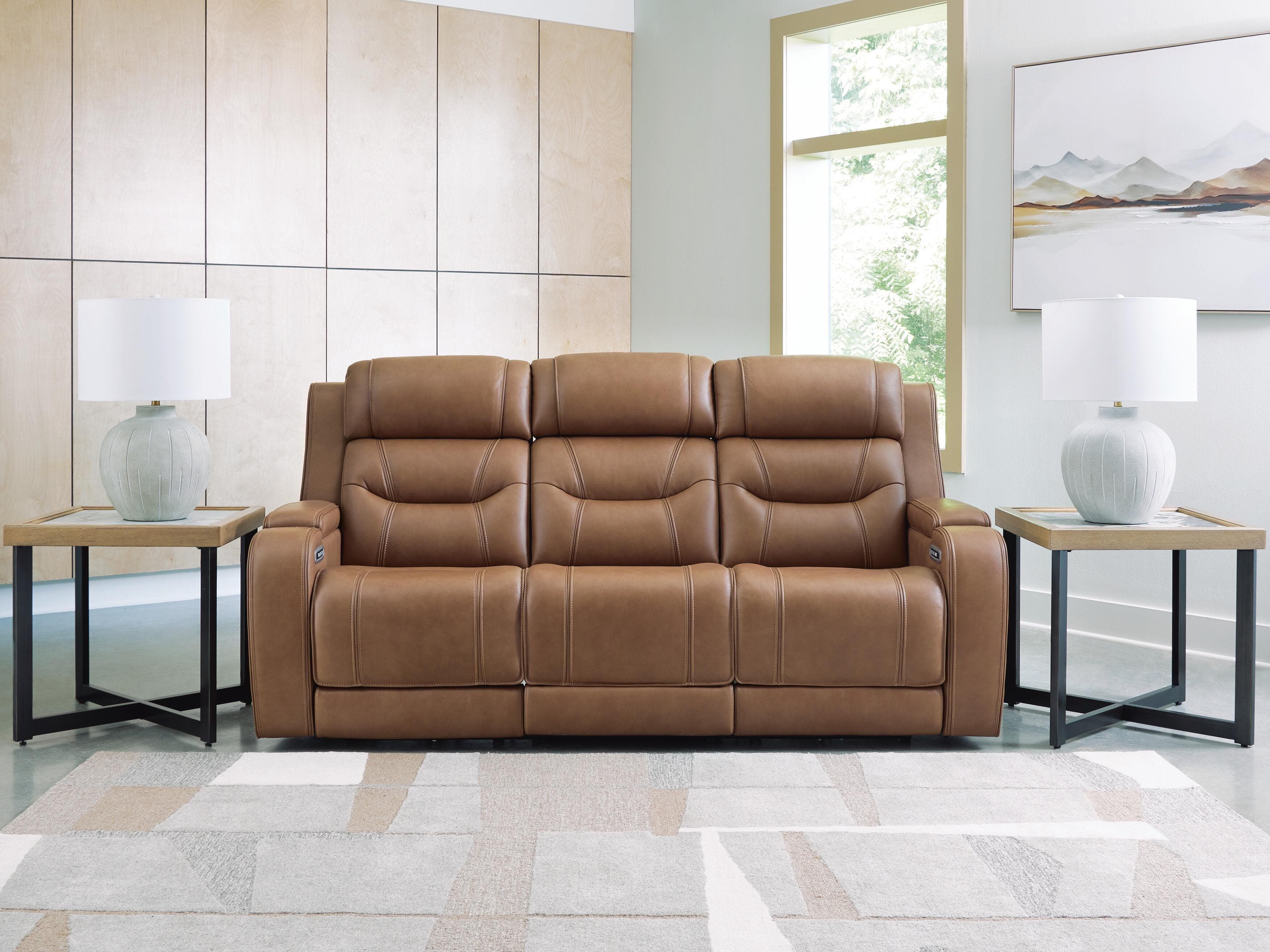 Dreamer Power Reclining Sofa with Audio Seating — Brown/Beige — view 2