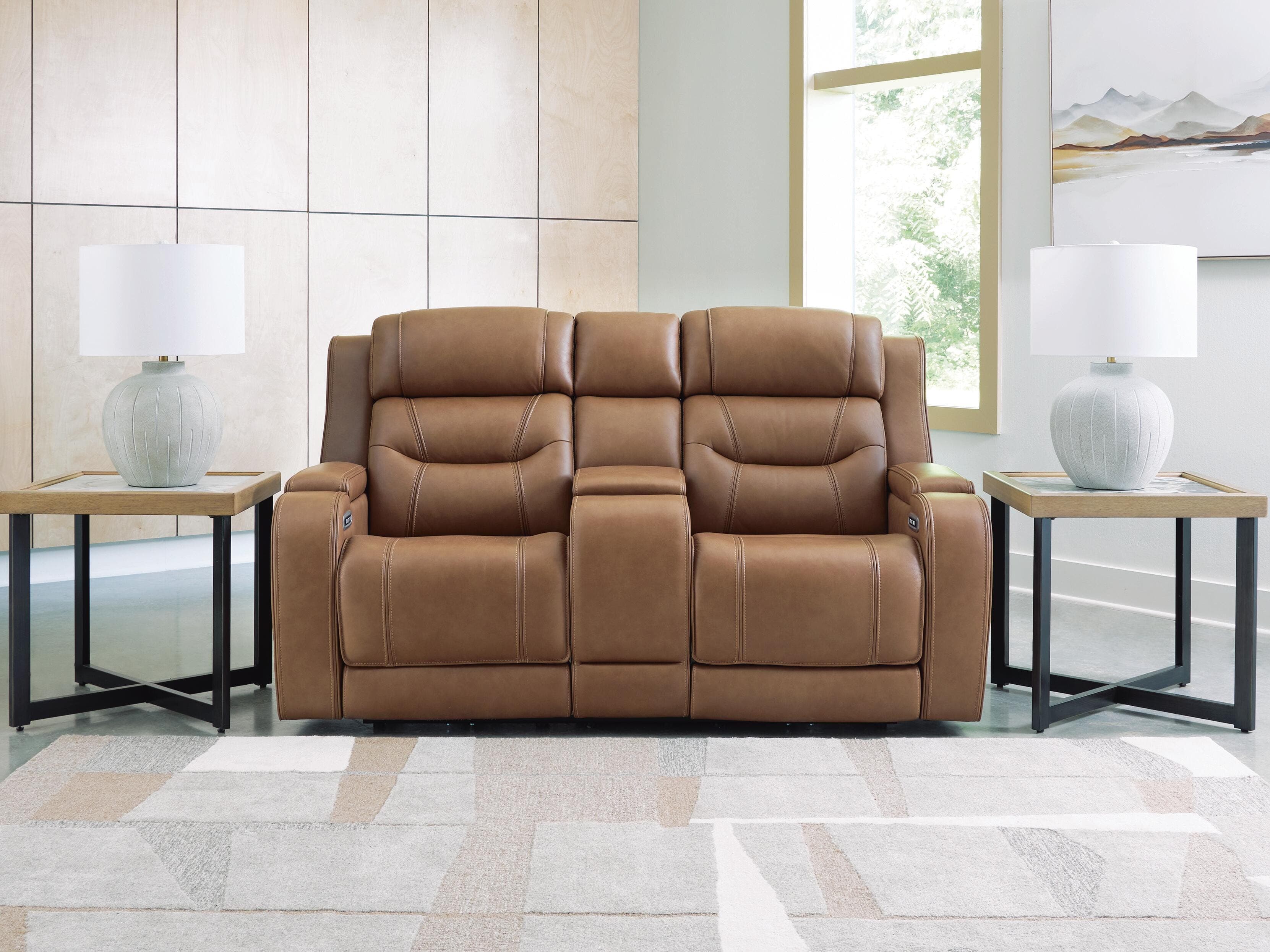 Dreamer Power Reclining Loveseat with Audio Seating — Brown/Beige — view 2