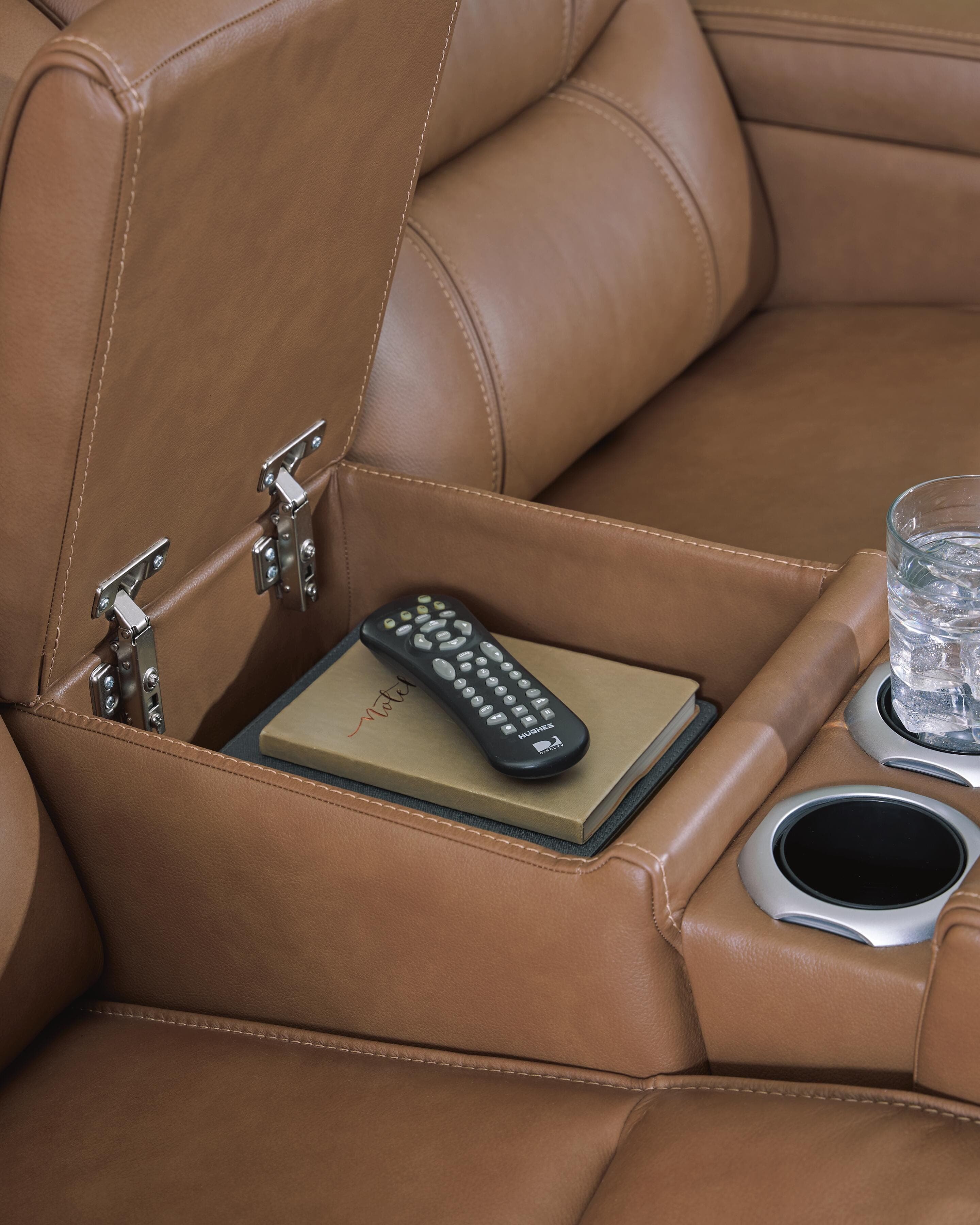 Dreamer Power Reclining Loveseat with Audio Seating — Brown/Beige — view 7