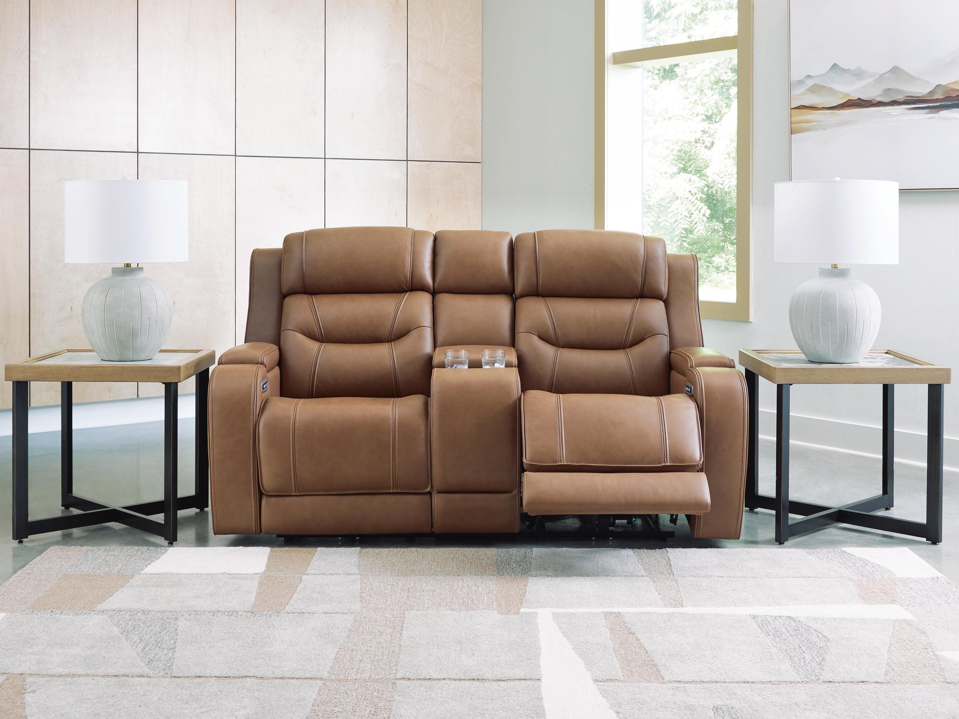 Dreamer Power Reclining Loveseat with Audio Seating — Brown/Beige — view 6