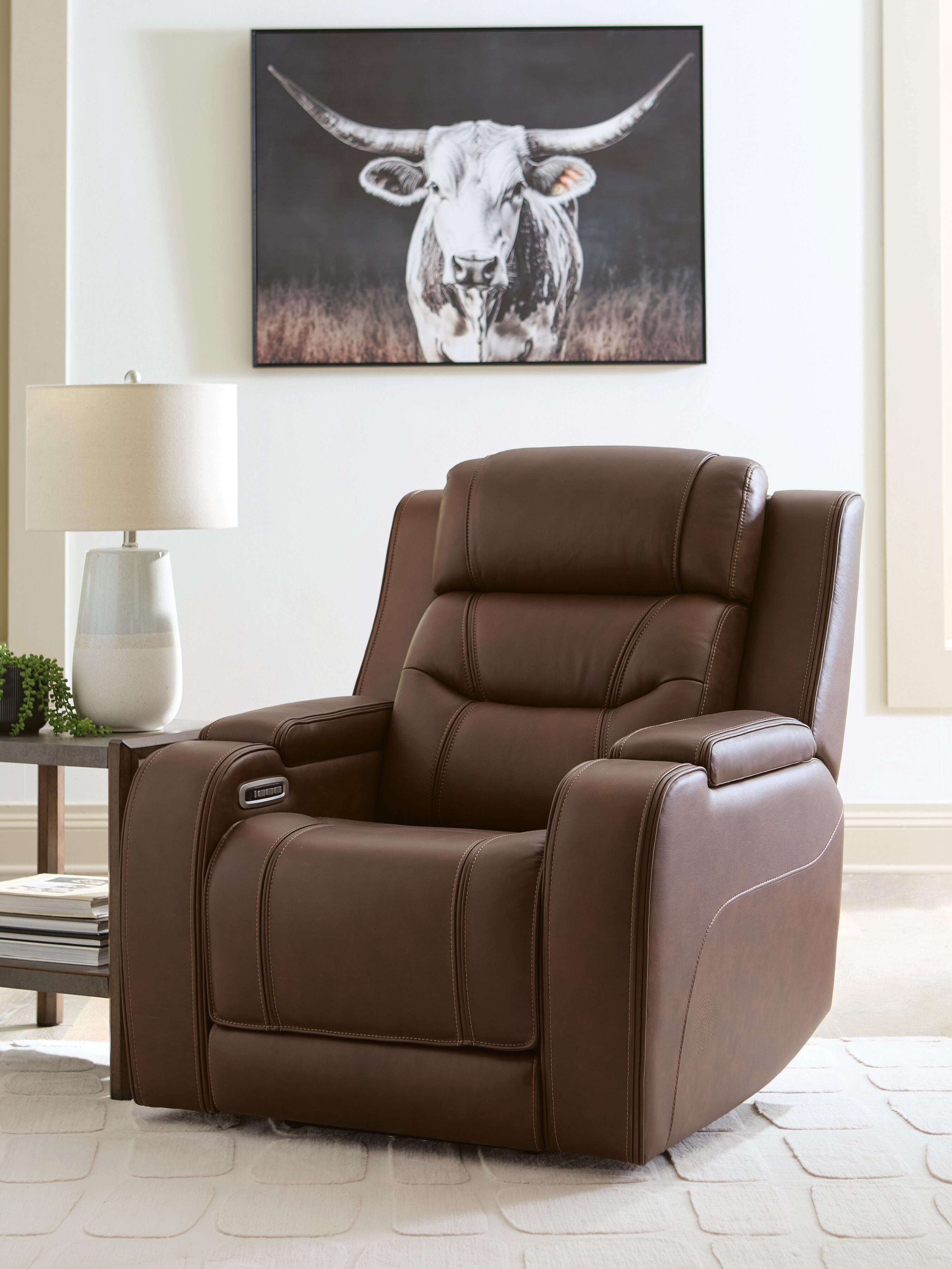 Dreamer Power Recliner with Audio Seating — Brown/Beige — view 2